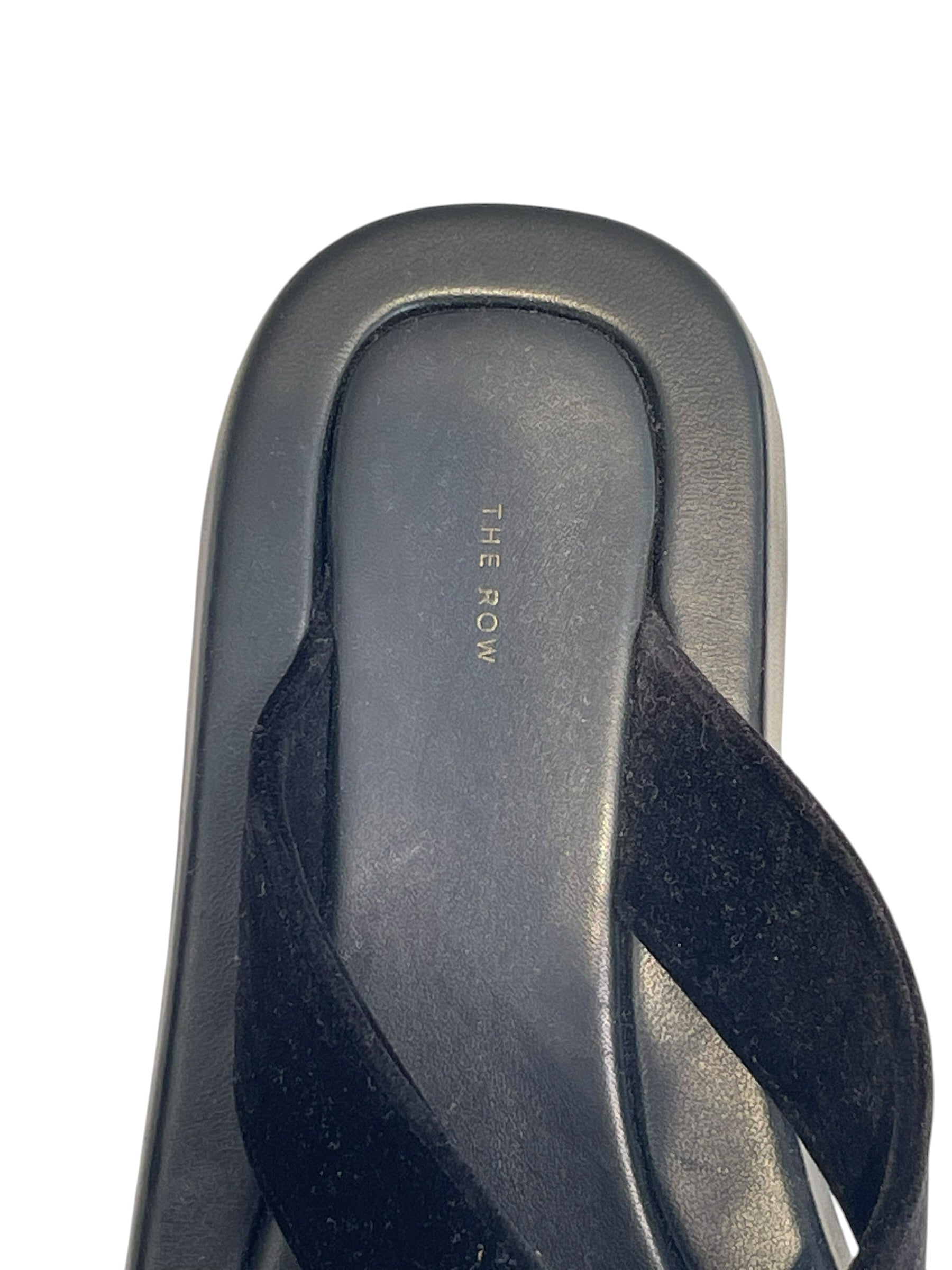 THE ROW/Sandals/EU 41/Leather/BLK/VELOUR FLIP FLOP view 5
