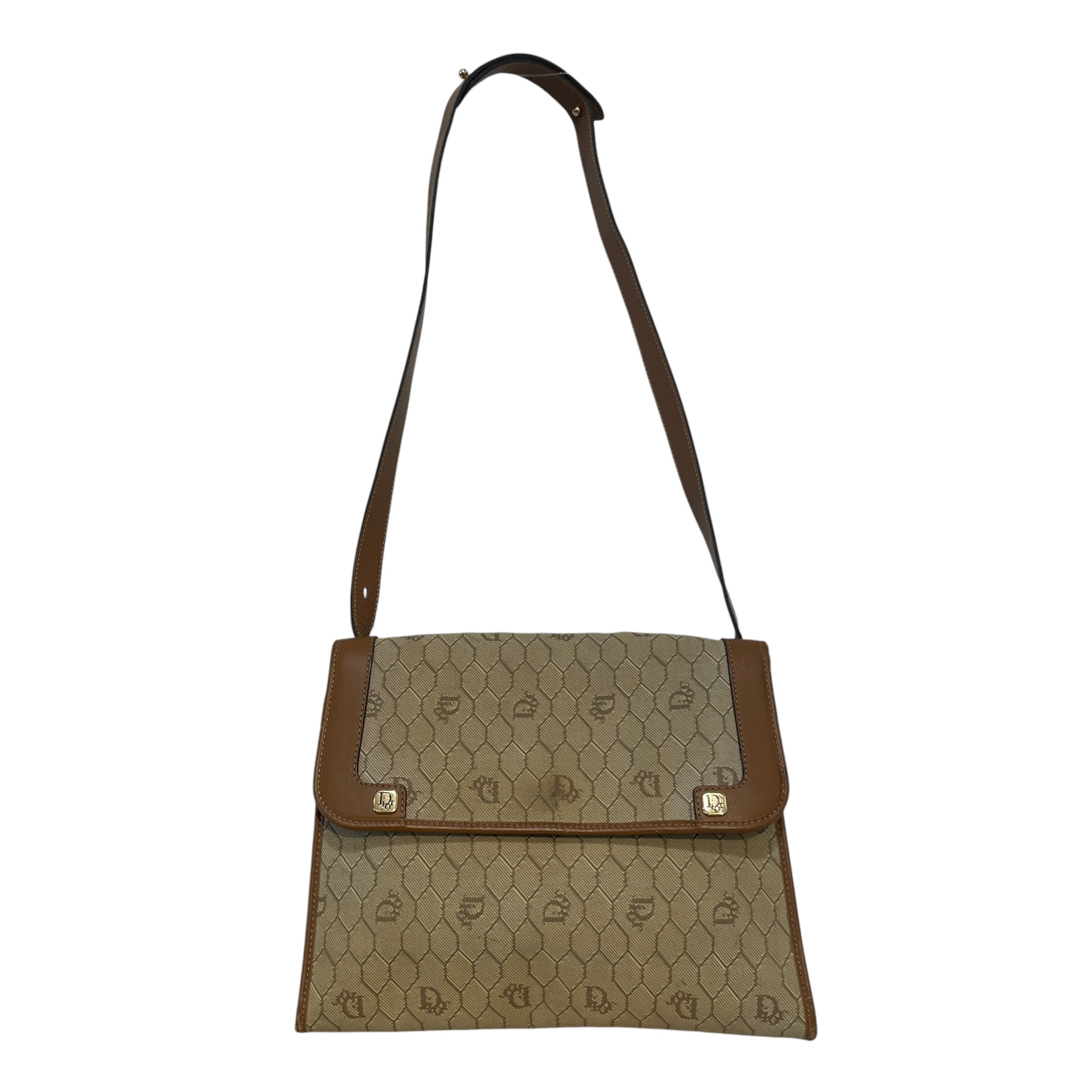 Christian Dior/Cross Body Bag/Monogram/Cotton/BEG/Canvas Honeycomb view 1