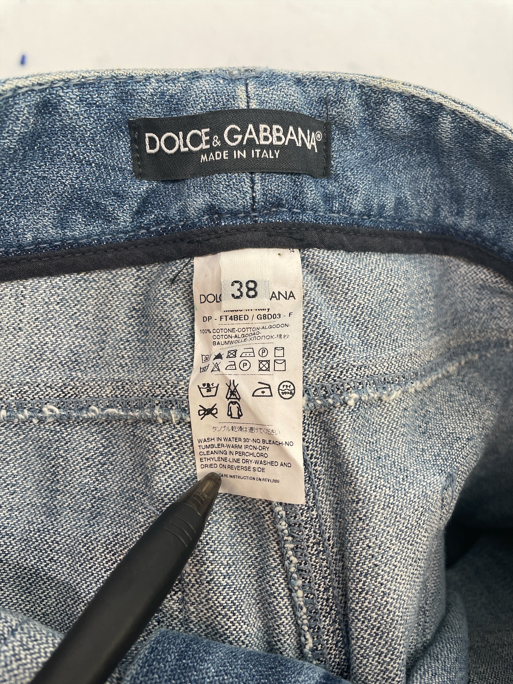 DOLCE&GABBANA/Pants/38/Cotton/BLU/LIGHT WASH/DISTRESSED/FLAP PCK view 4