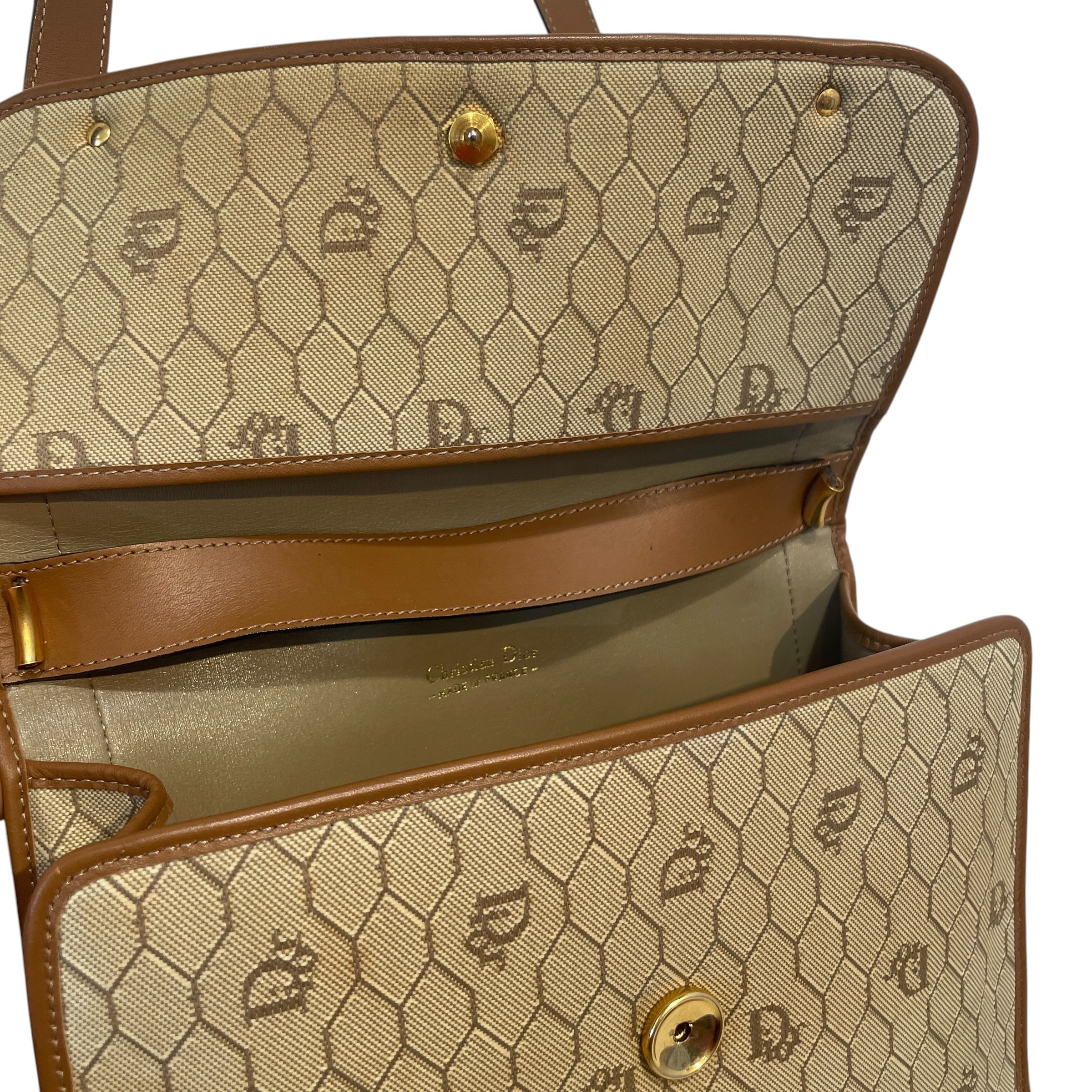 Christian Dior/Cross Body Bag/Monogram/Cotton/BEG/Canvas Honeycomb view 5