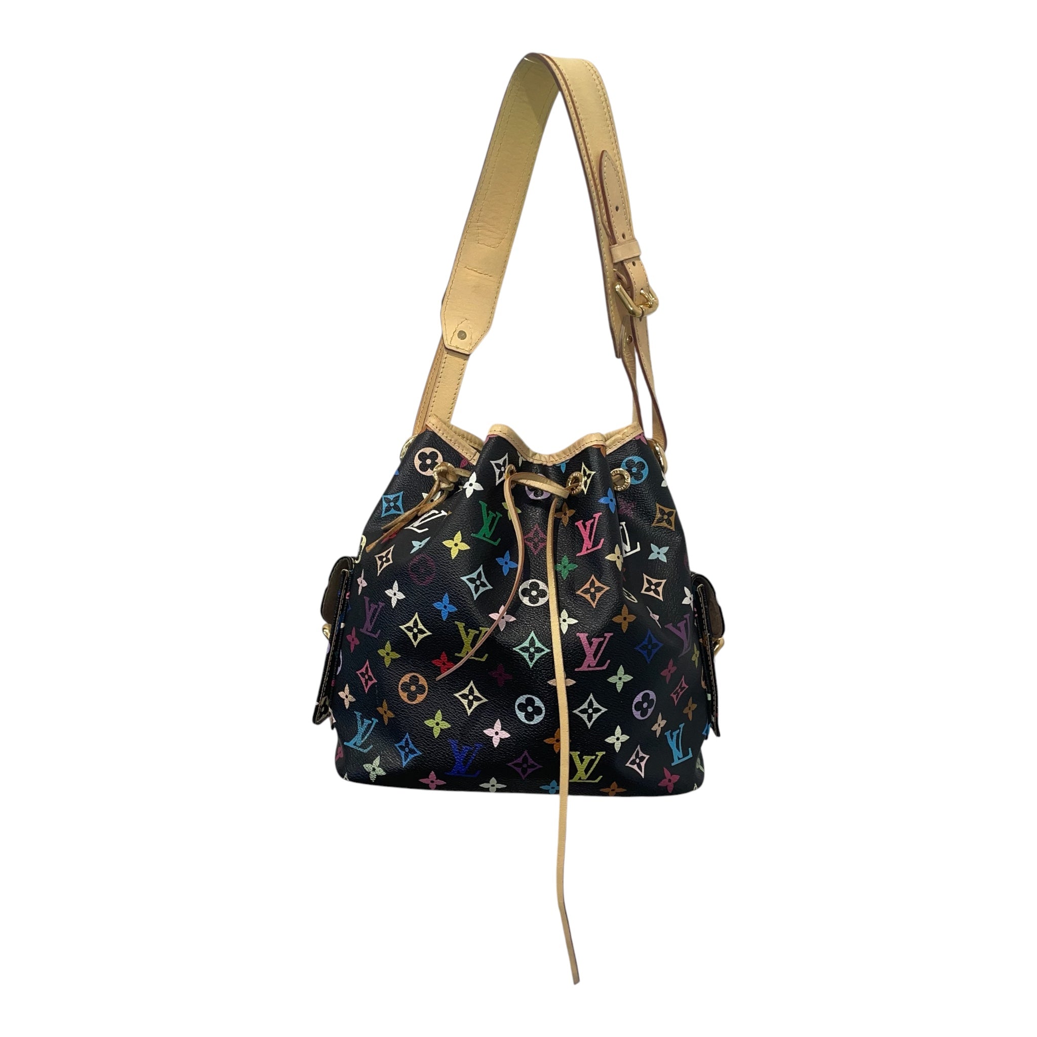 LOUIS VUITTON/Bag/Monogram/Leather/BLK/multicolore noe petit bucket view 1