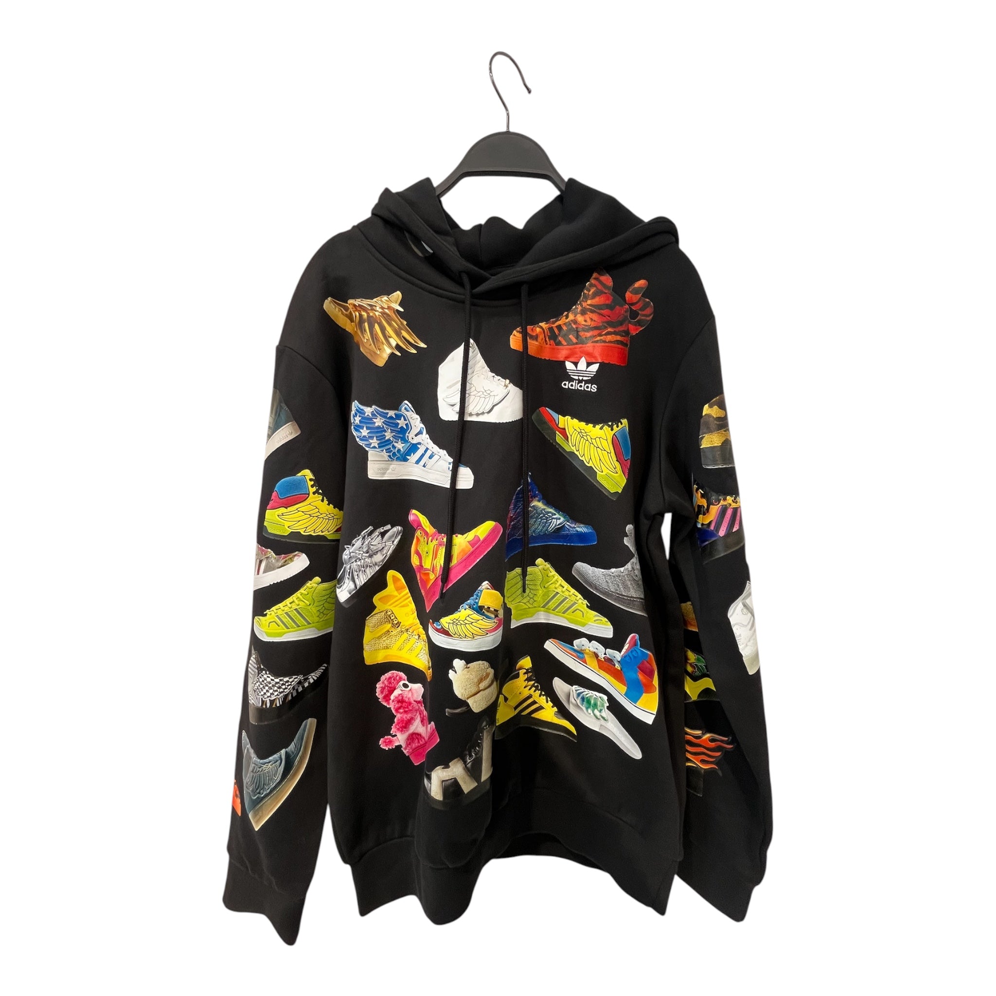 adidas/JEREMY SCOTT/Hoodie/S/All Over Print/Cotton/BLK/Pullover/archive hoodie view 1