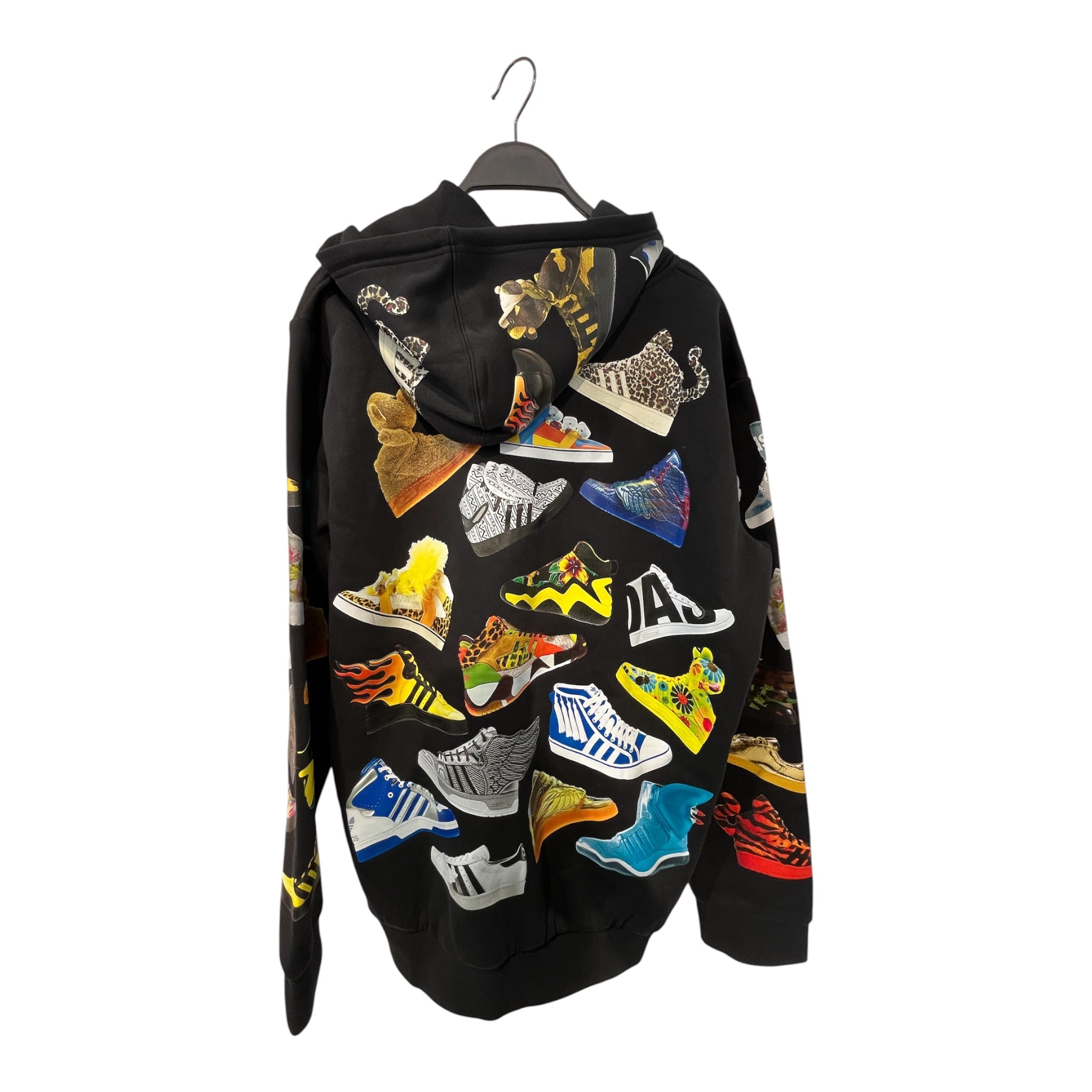 adidas/JEREMY SCOTT/Hoodie/S/All Over Print/Cotton/BLK/Pullover/archive hoodie view 2