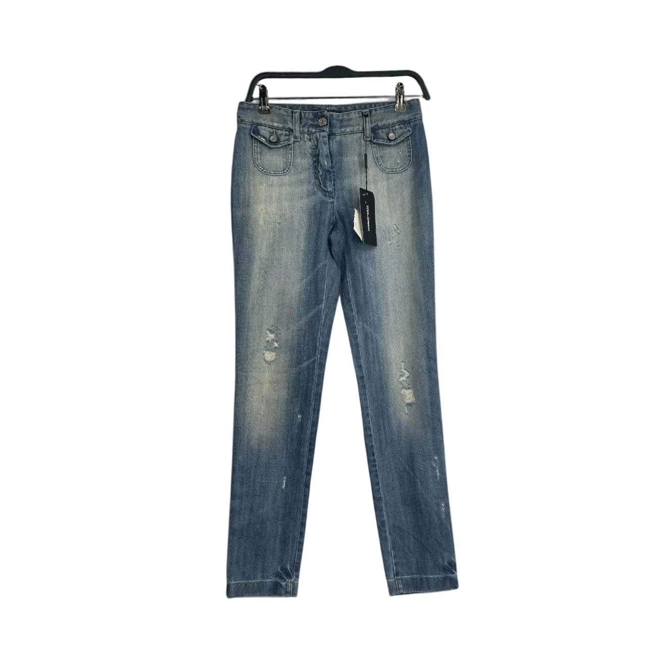 DOLCE&GABBANA/Pants/38/Cotton/BLU/LIGHT WASH/DISTRESSED/FLAP PCK view 1