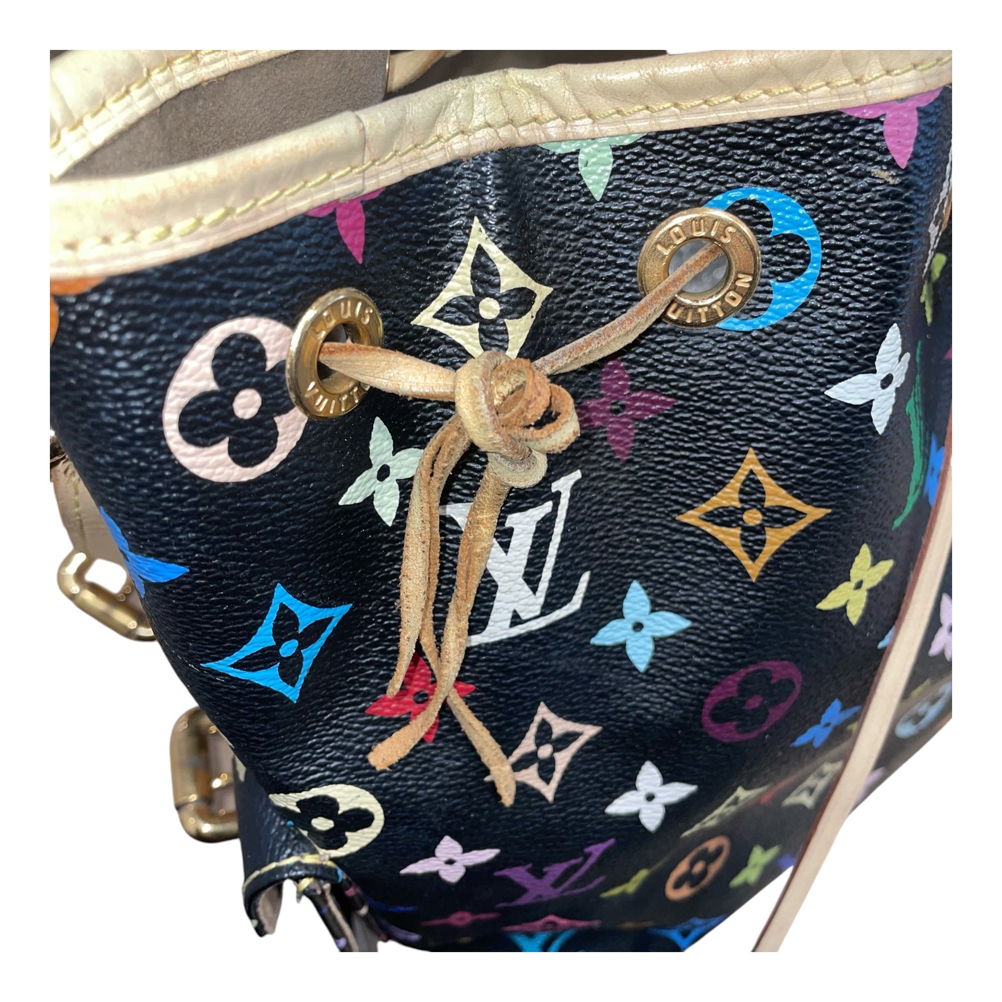 LOUIS VUITTON/Bag/Monogram/Leather/BLK/multicolore noe petit bucket view 6