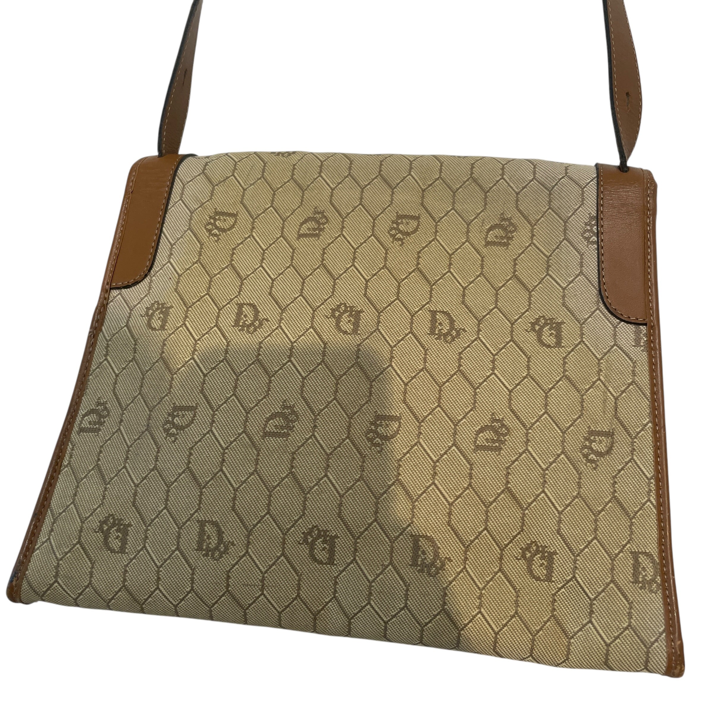Christian Dior/Cross Body Bag/Monogram/Cotton/BEG/Canvas Honeycomb view 4