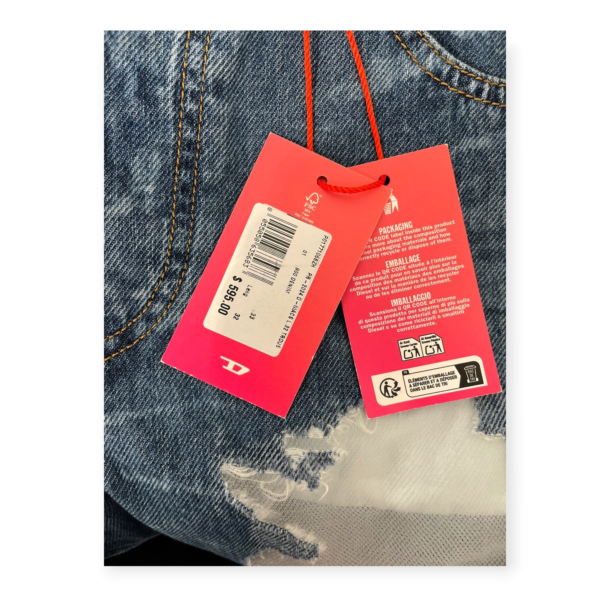 DIESEL/Pants/33/Cotton/BLU/TINDER / RN93243 view 5