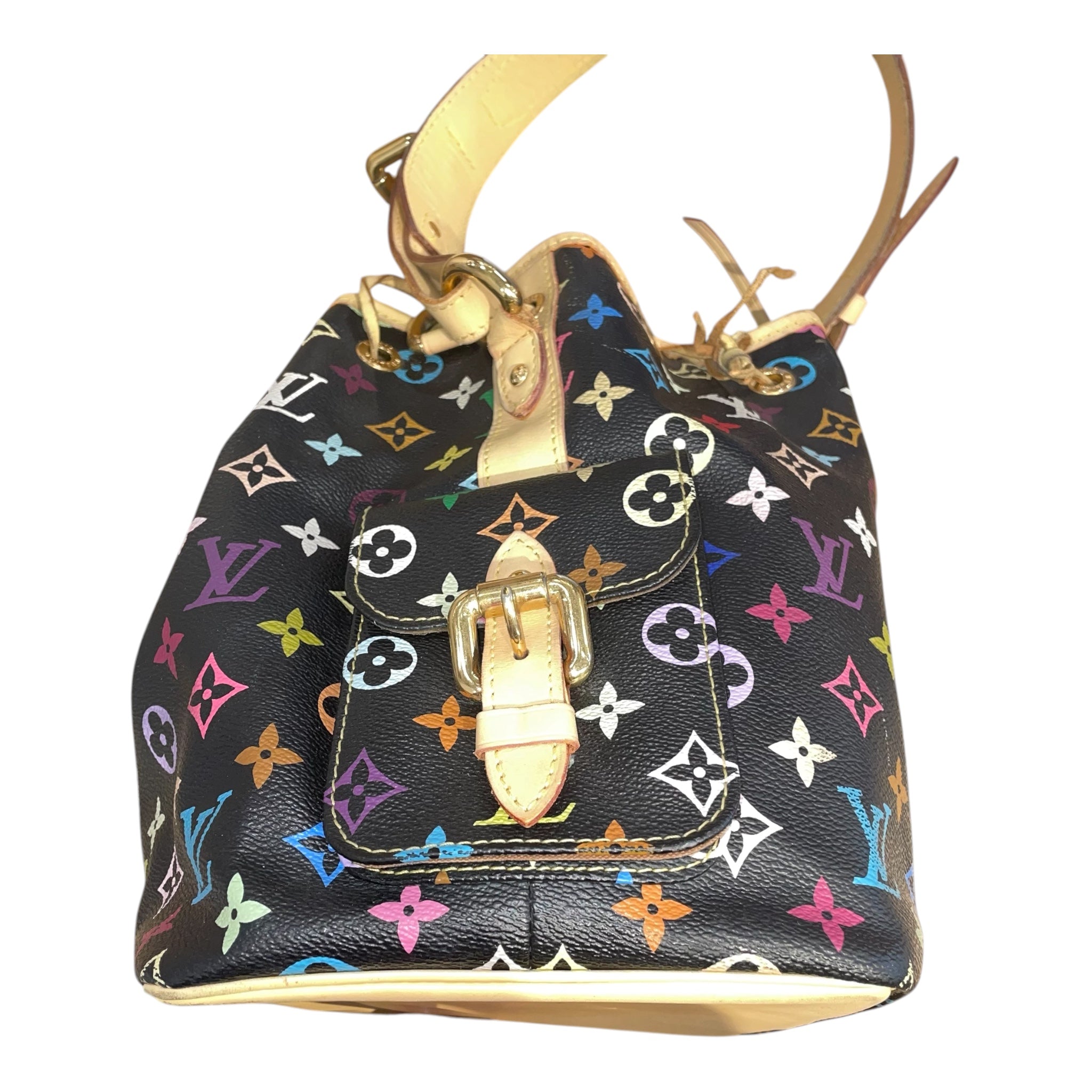 LOUIS VUITTON/Bag/Monogram/Leather/BLK/multicolore noe petit bucket view 8