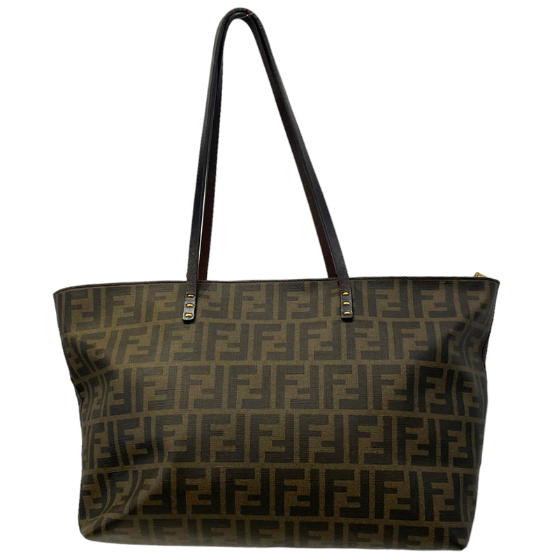 FENDI/Tote Bag/Monogram/Leather/BRW/Zucca Shoulder Bag