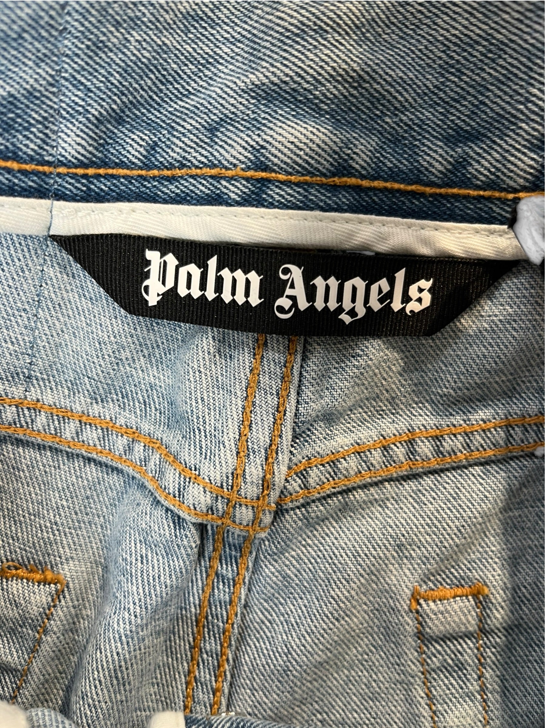 Palm Angels/Straight Pants/27/Denim/IDG/LGHT WASH PA EMBRIODERED view 3