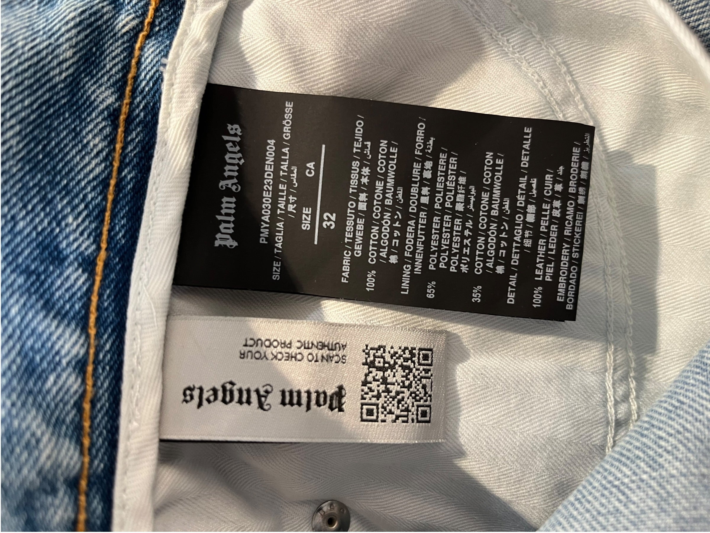 Palm Angels/Straight Pants/27/Denim/IDG/LGHT WASH PA EMBRIODERED view 4