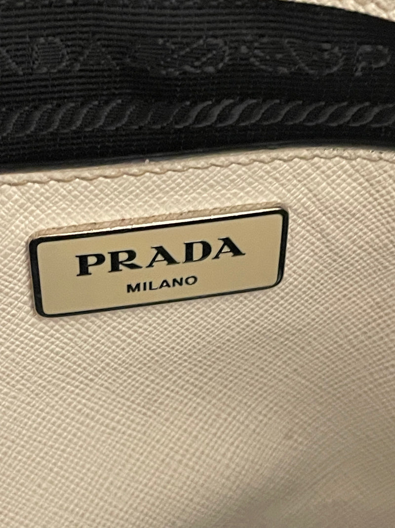 PRADA/Hand Bag/FREE/Leather/WHT/Saffiano