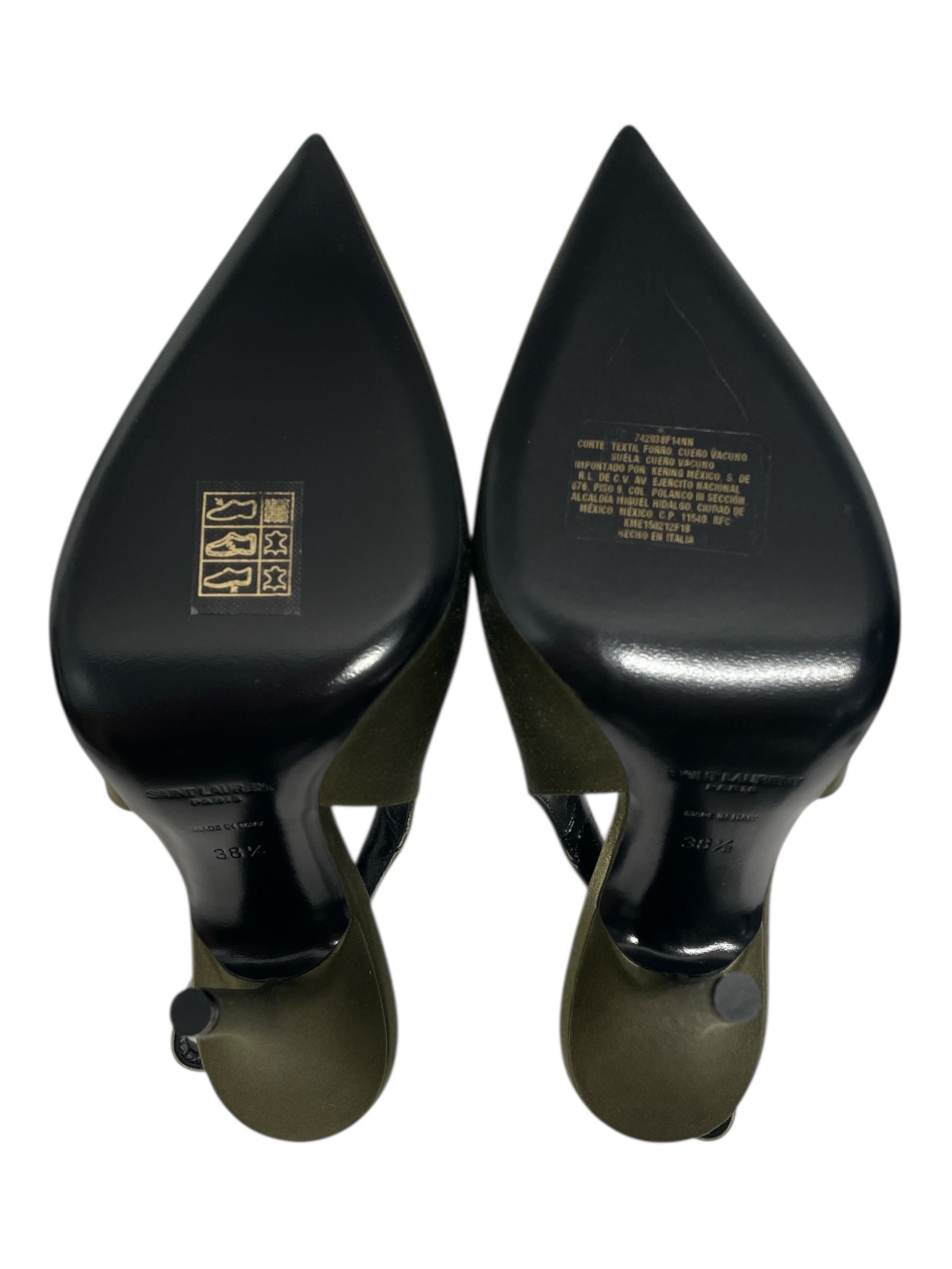 SAINT LAURENT/Heels/EU 38.5/Silk/GRN/ view 4