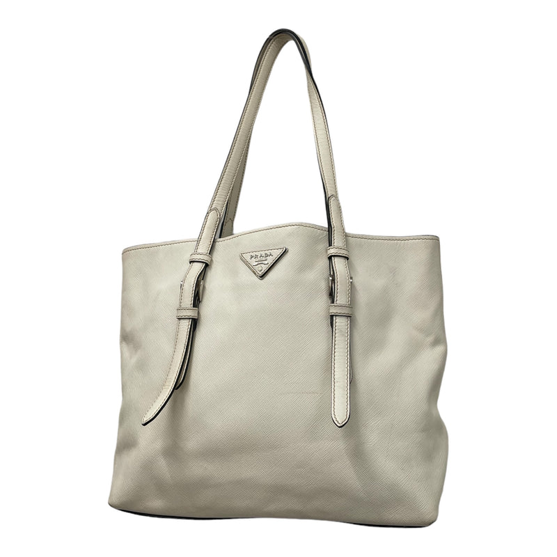 PRADA/Hand Bag/FREE/Leather/WHT/Saffiano