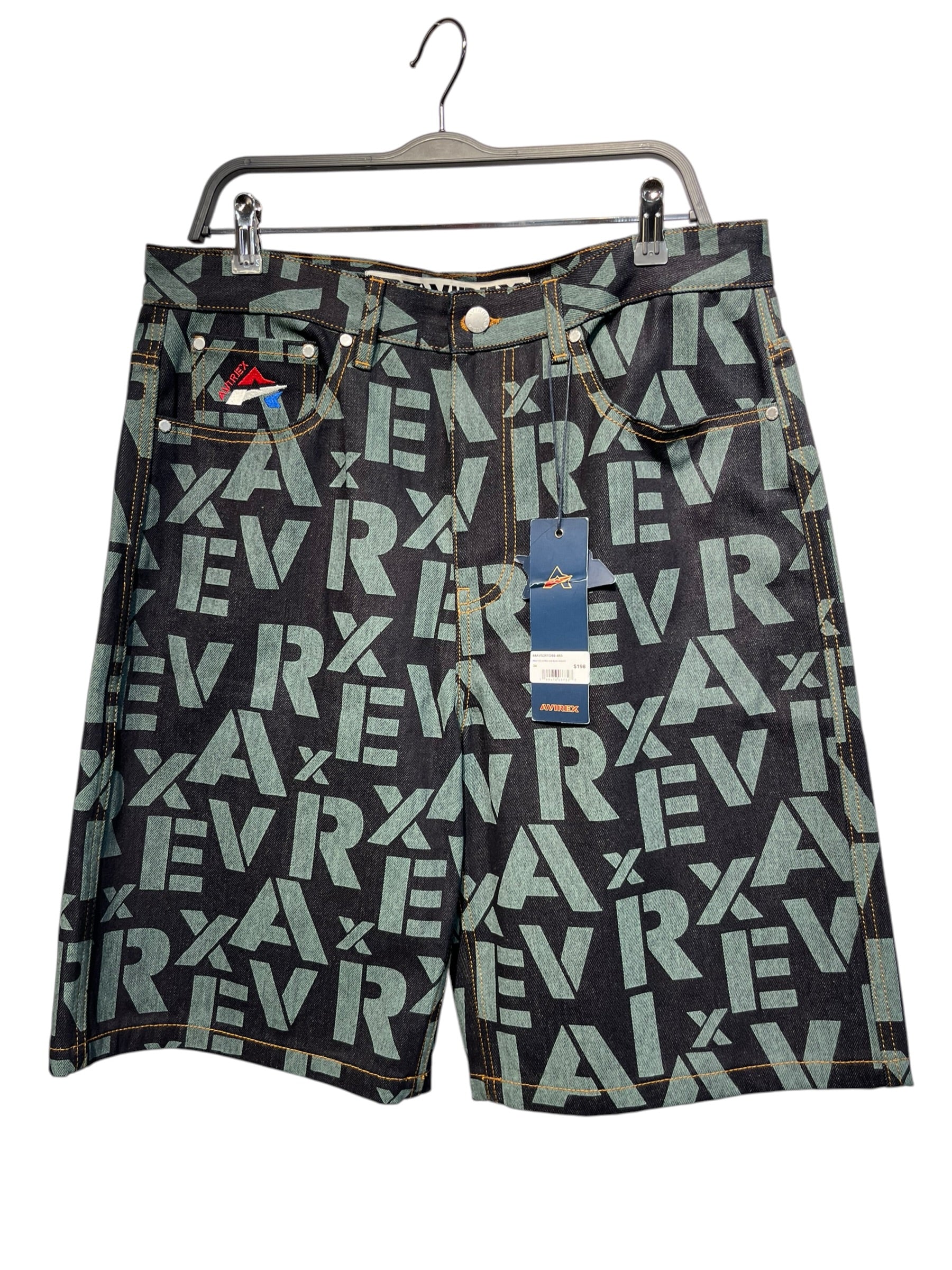 AVIREX/Shorts/34/Denim/NVY/All Over Print/ALL OVER LOGO TWO TONE view 1