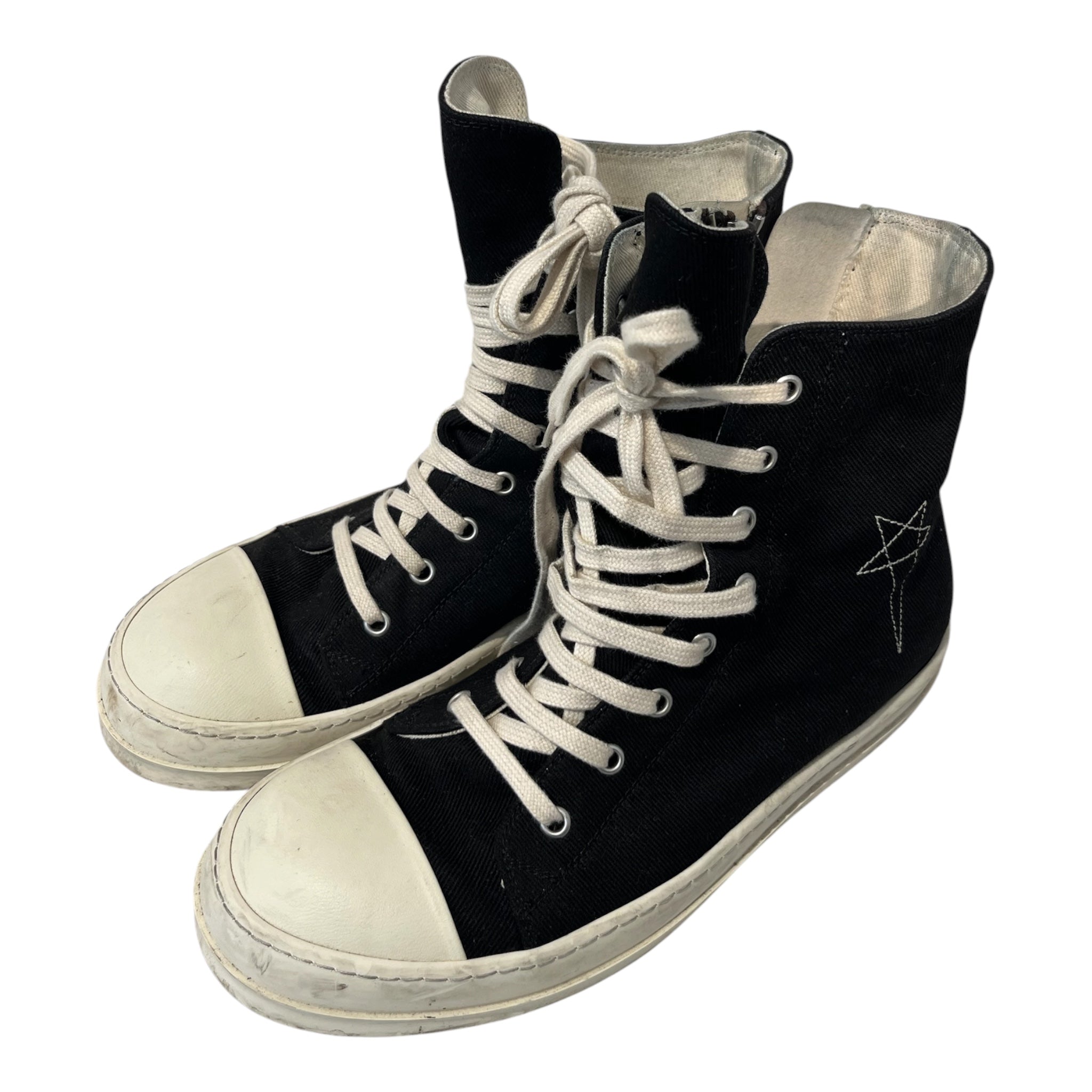 RICK OWENS DRKSHDW/Hi-Sneakers/EU 41/Cotton/BLK/PENTAGRAM EMBROIDERY view 1