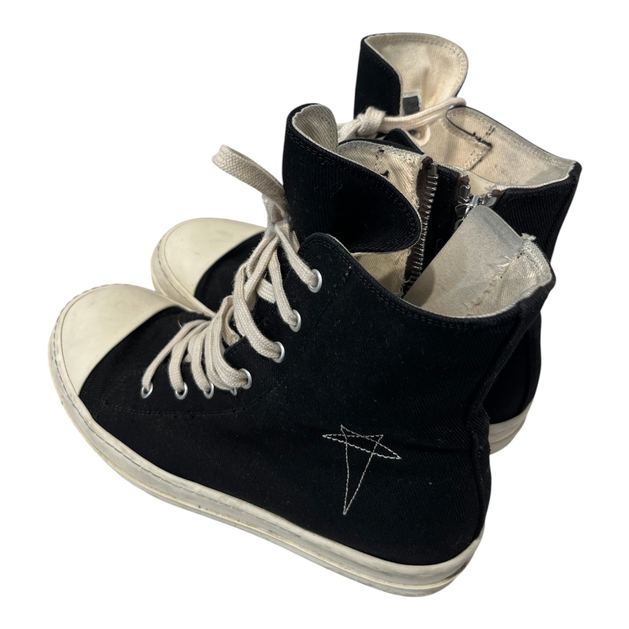 RICK OWENS DRKSHDW/Hi-Sneakers/EU 41/Cotton/BLK/PENTAGRAM EMBROIDERY view 2