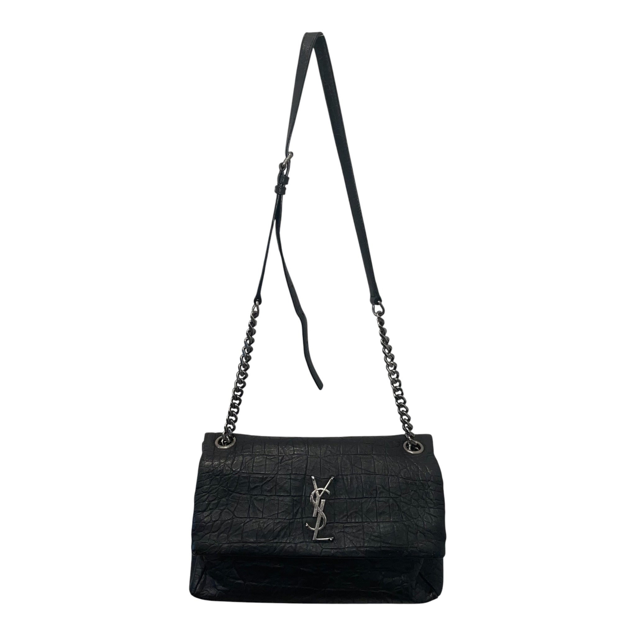 YVES SAINT LAURENT/Hand Bag/Leather/BLK/WEST HOLLYWOOD FLAP view 1