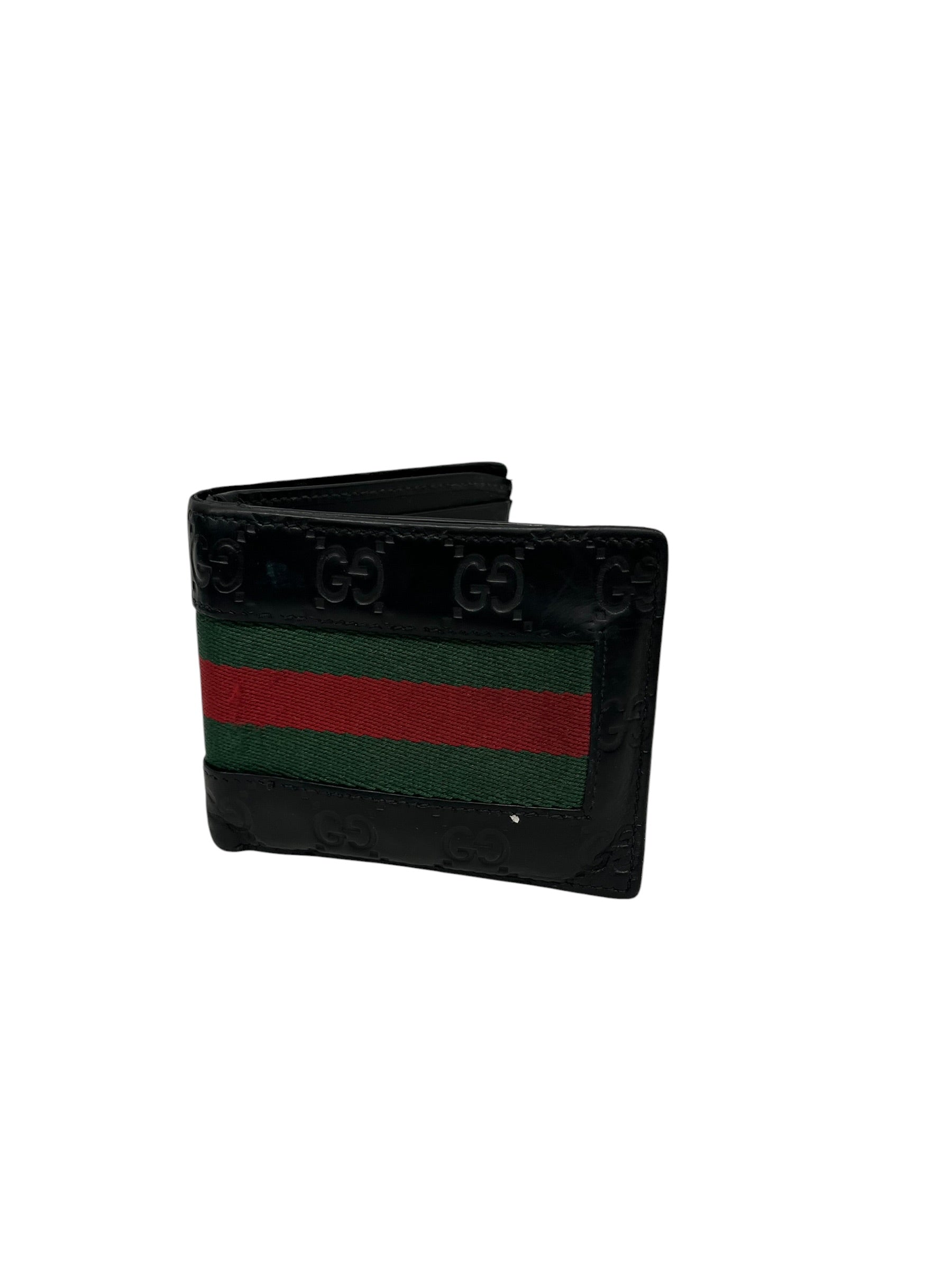 GUCCI/Bifold Wallet/Leather/BLK/M's/NYLON STRIP WALLET view 1