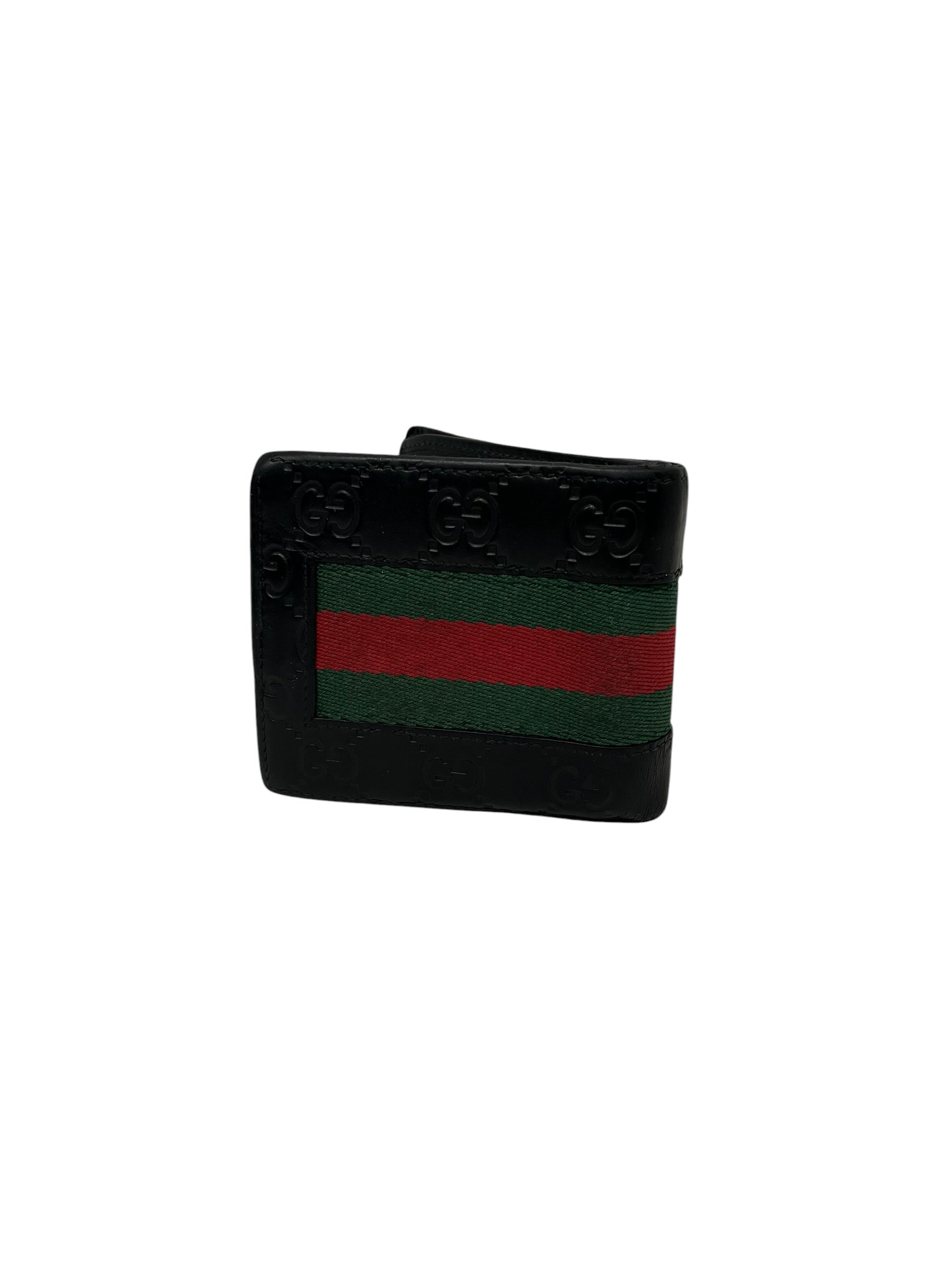 GUCCI/Bifold Wallet/Leather/BLK/M's/NYLON STRIP WALLET view 2