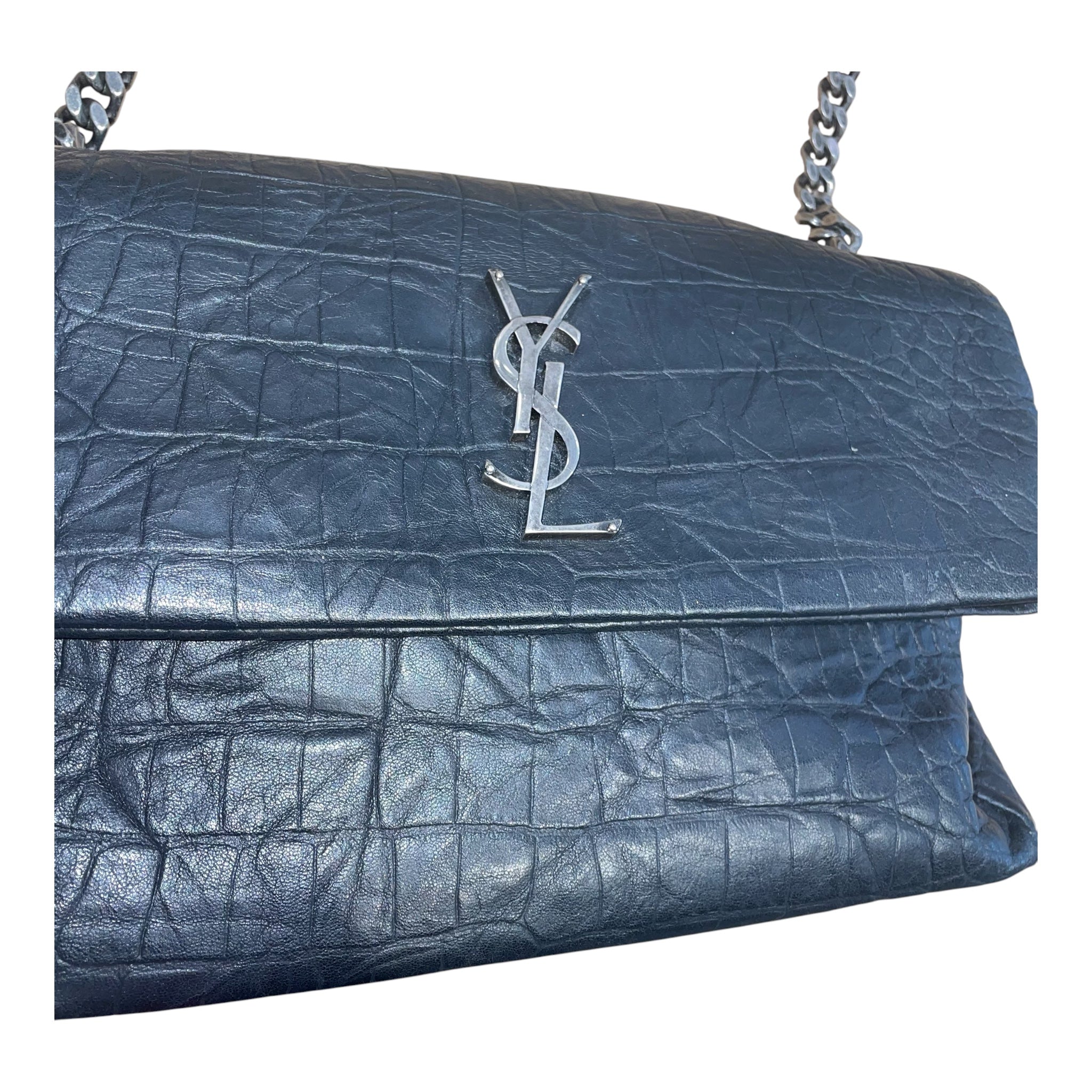 YVES SAINT LAURENT/Hand Bag/Leather/BLK/WEST HOLLYWOOD FLAP view 6