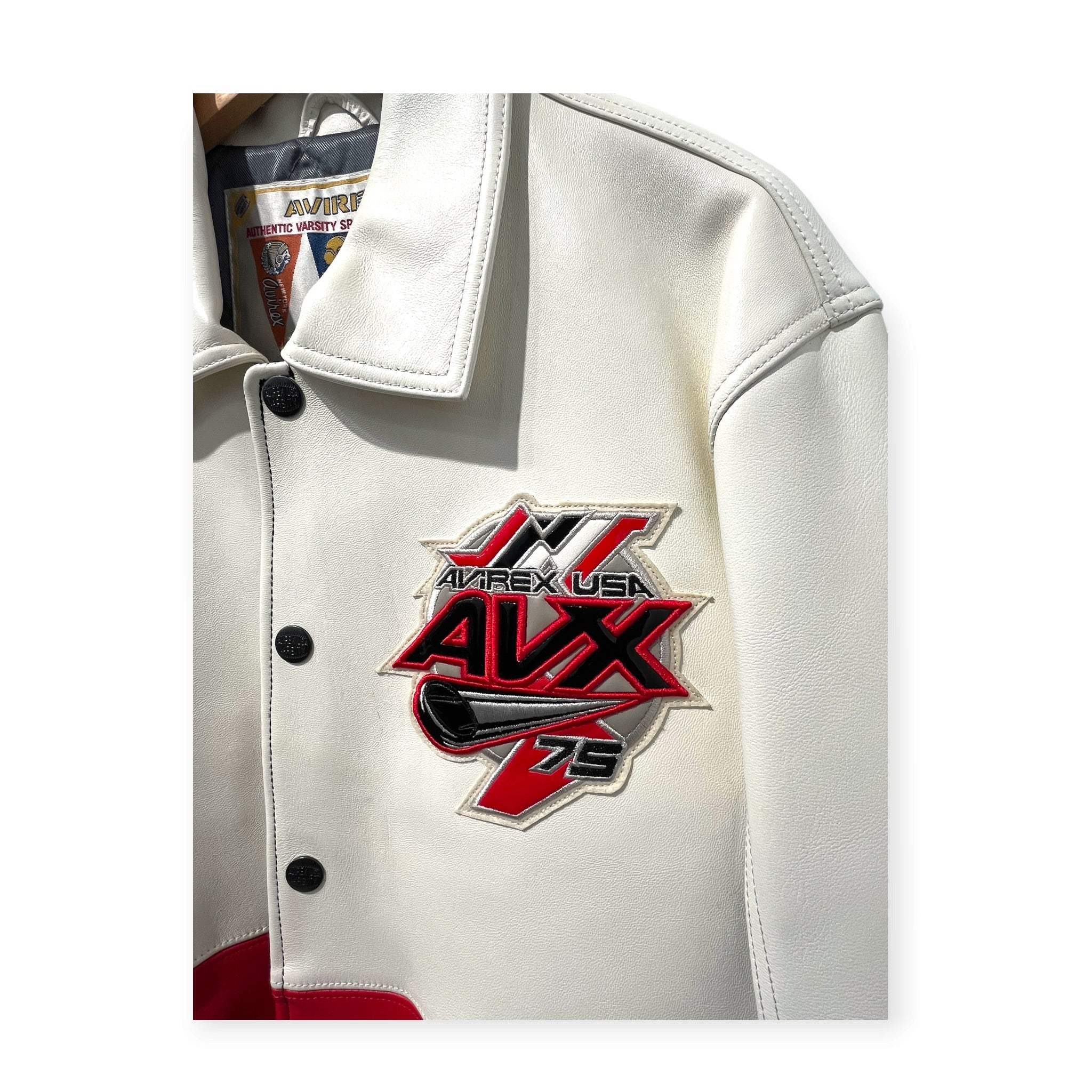 AVIREX/Leather Jkt/L/Leather/WHT/RED BLADES JKT AVX 75 view 3