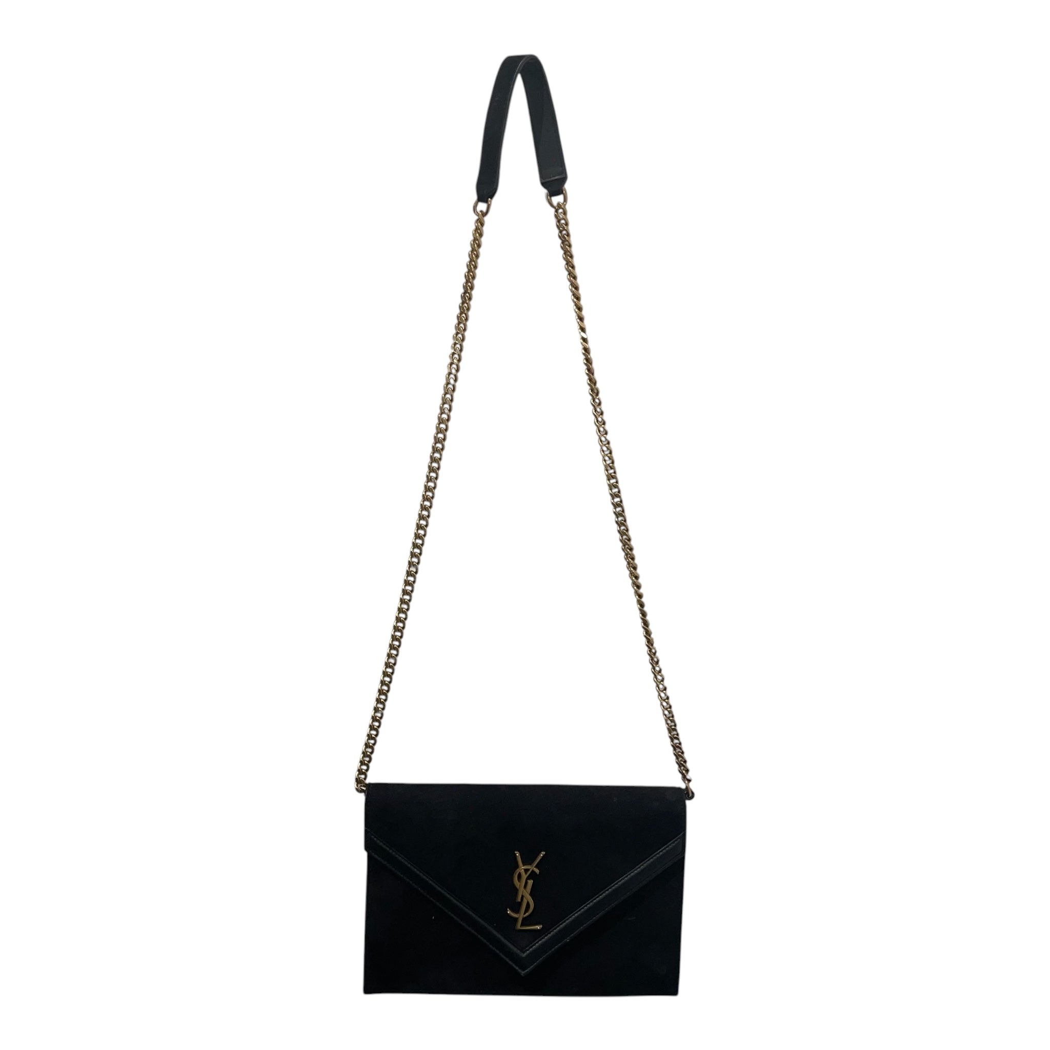 SAINT LAURENT/Cross Body Bag/Suede/BLK/LE SEPT CHAIN BAG view 1