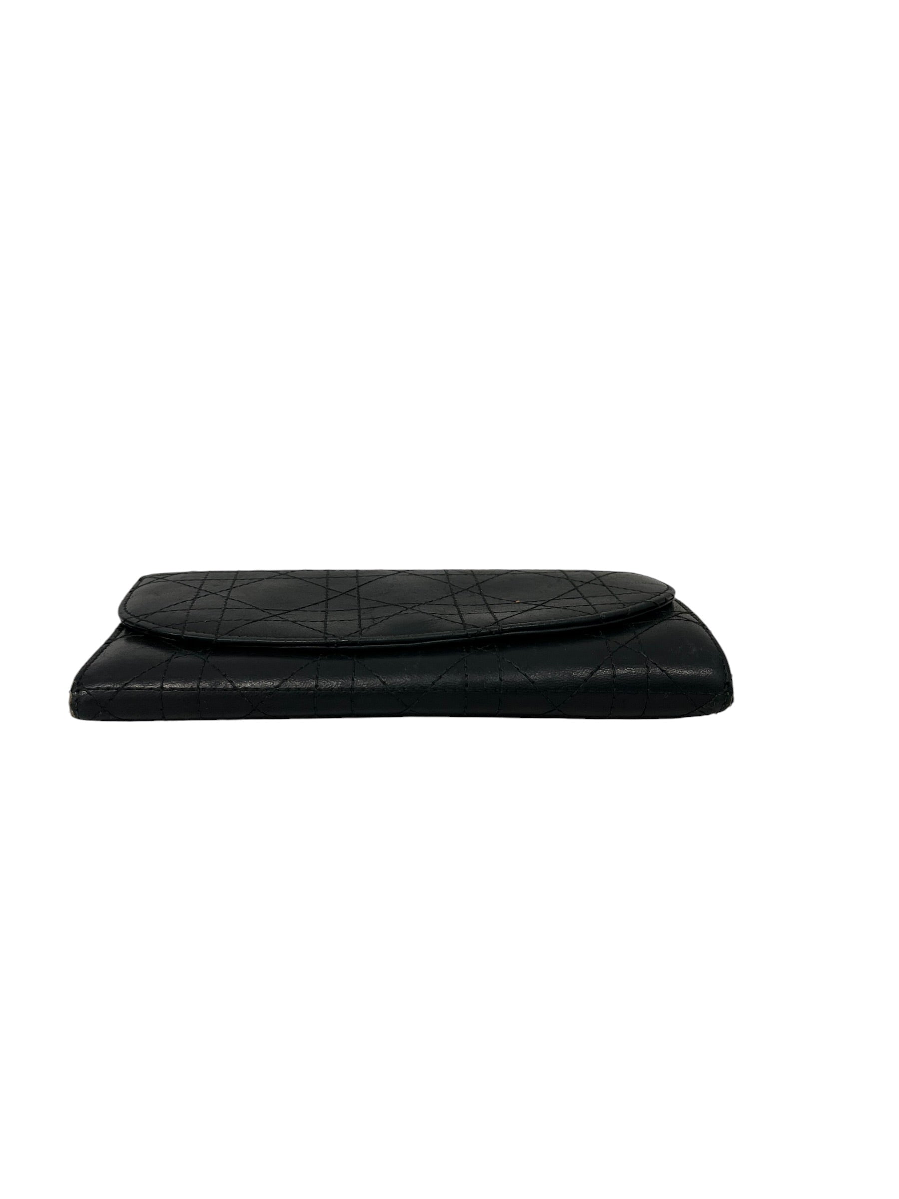 Christian Dior/Long Wallet/Leather/BLK/L's/AYAKO CUSTOM NAME INSIDE view 3