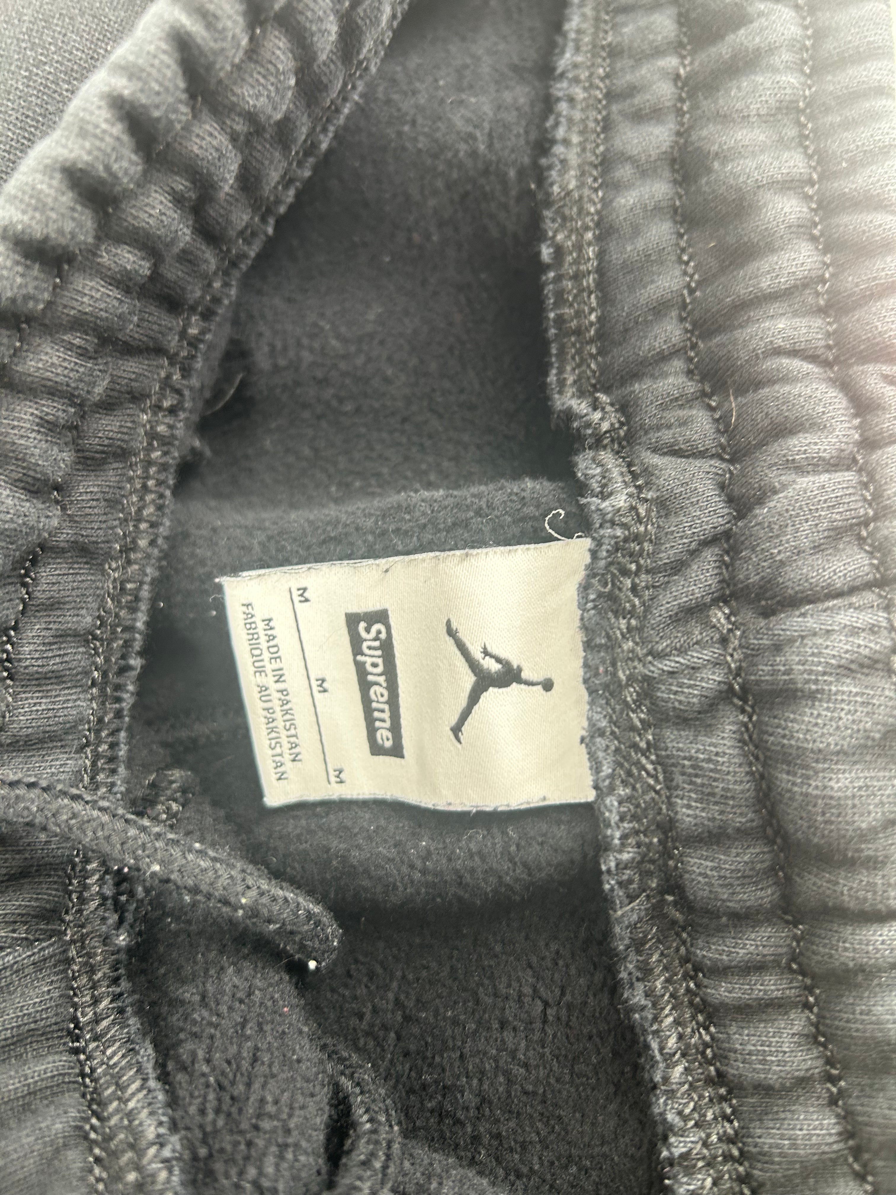 Supreme/JORDAN BRAND/Straight Pants/M/Cotton/BLK/jumpman next to pocket view 3