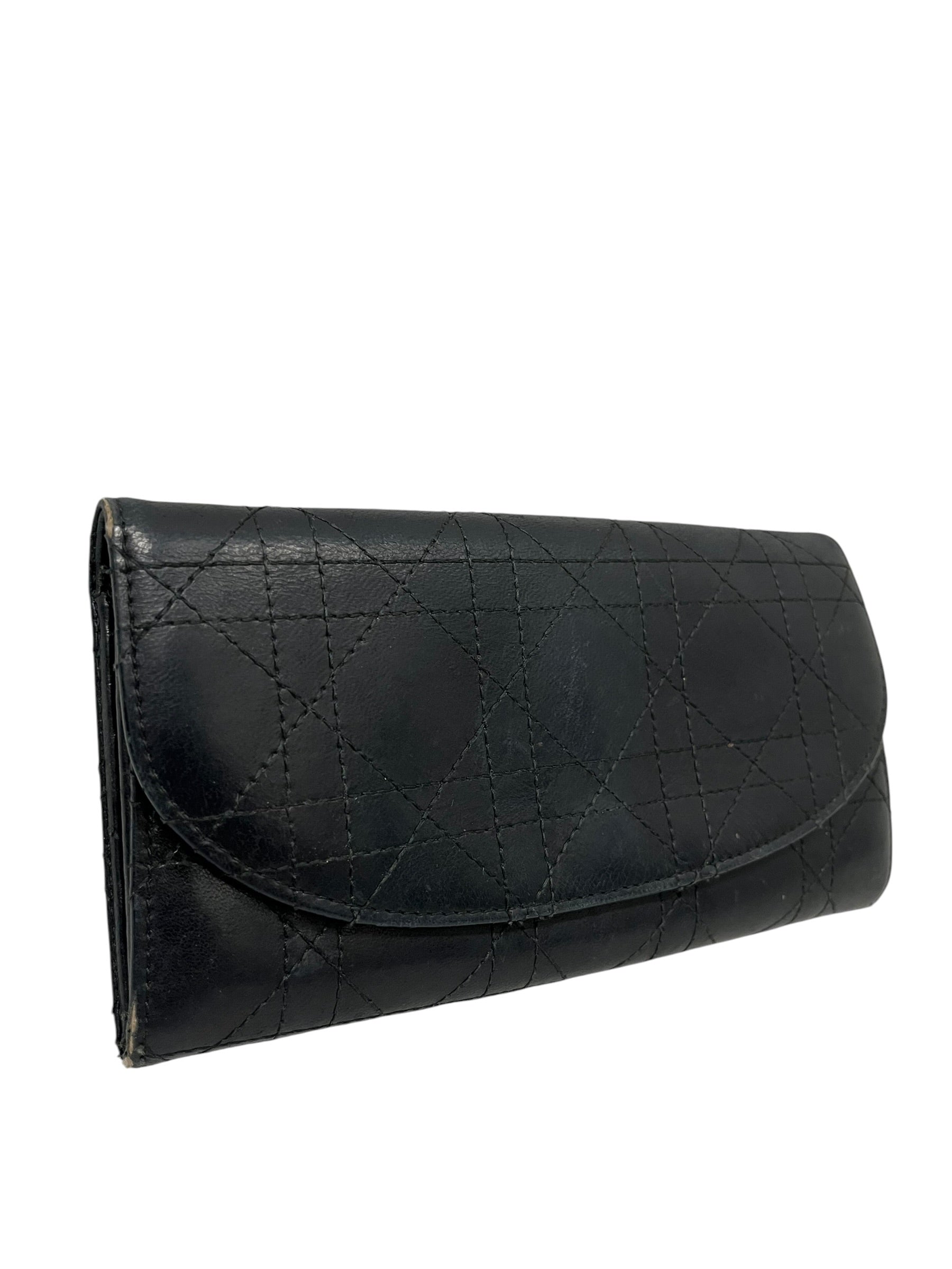 Christian Dior/Long Wallet/Leather/BLK/L's/AYAKO CUSTOM NAME INSIDE view 6