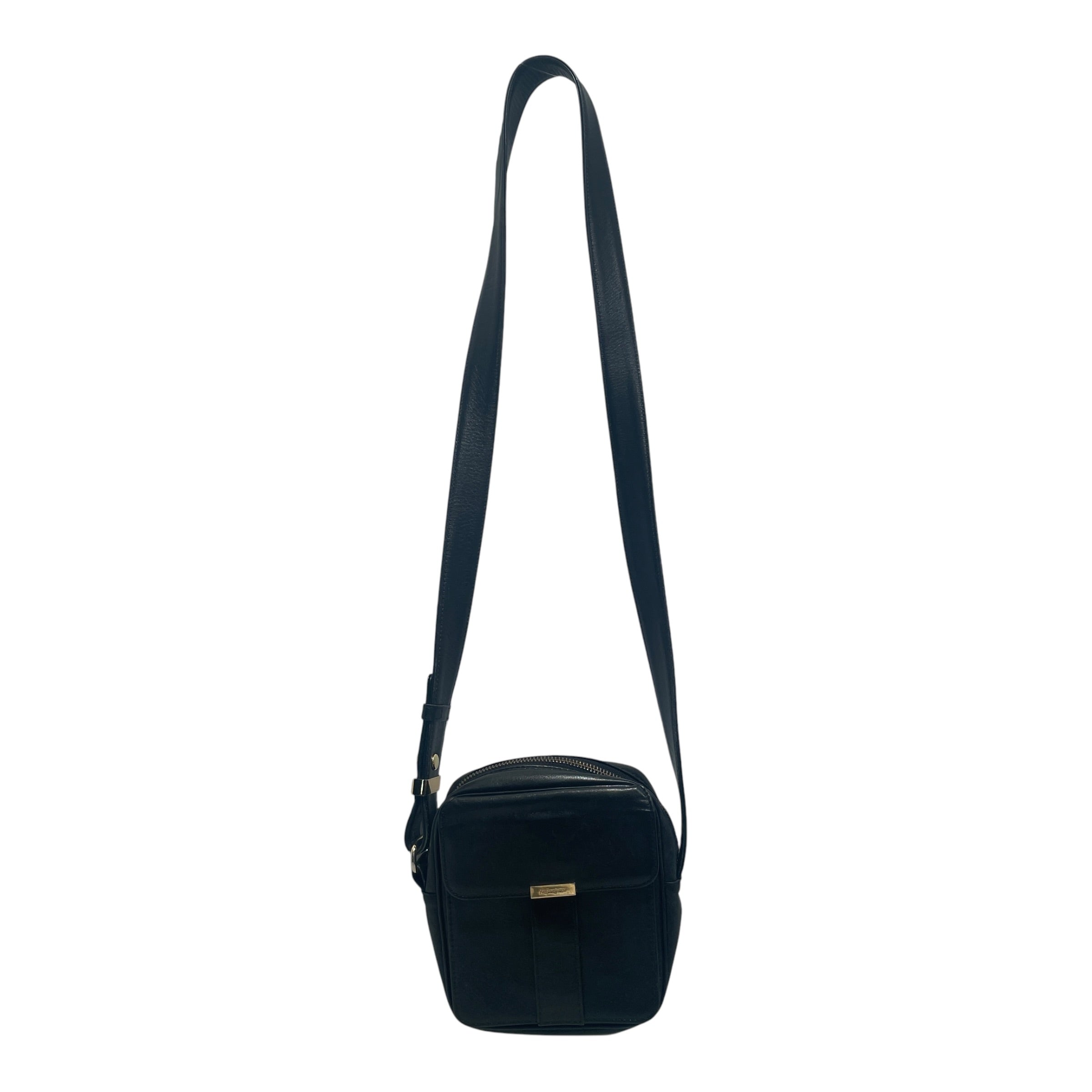 YVES SAINT LAURENT/Cross Body Bag/Leather/BLK/Leather Crossbody view 1