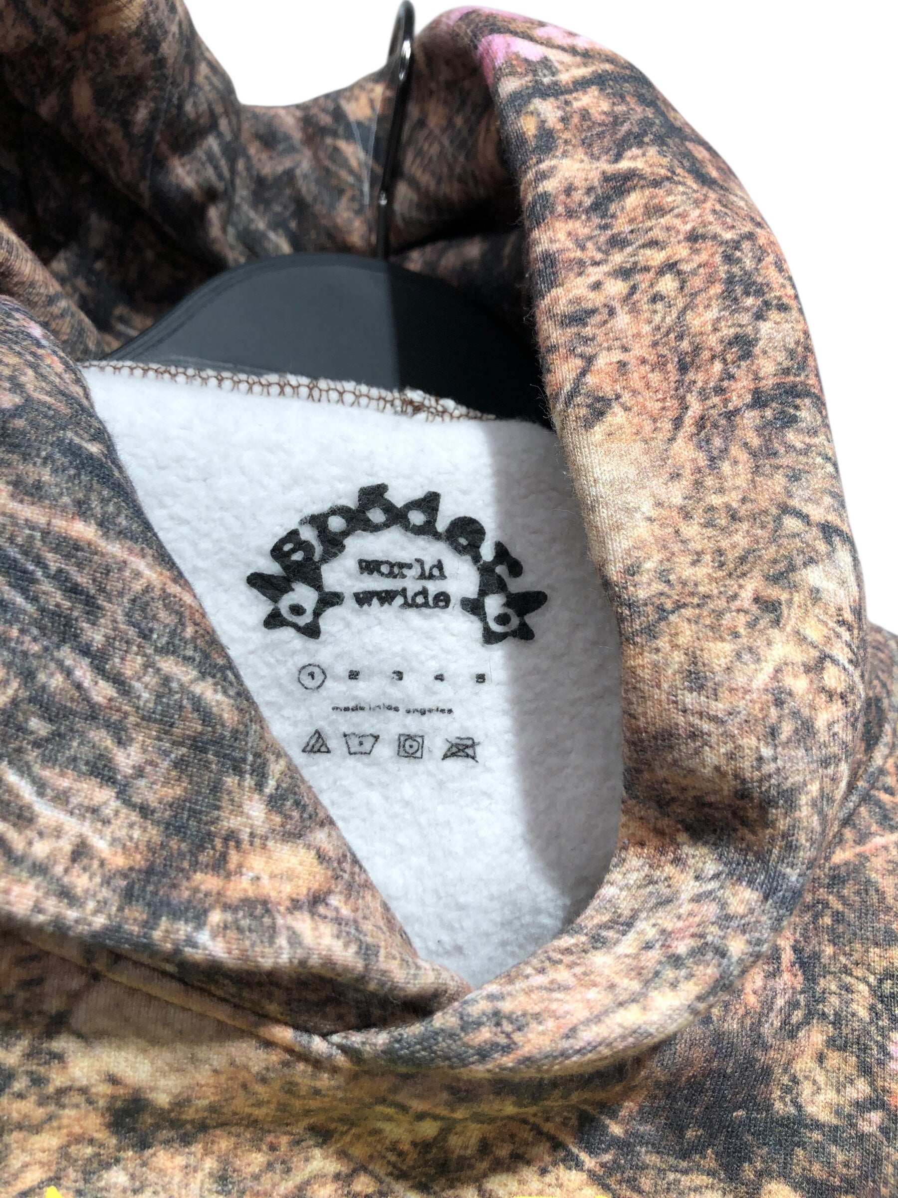 Sp5der/Hoodie/S/Camouflage/Cotton/GRN/CAMO SPIDERWEB GRAPHIC view 3