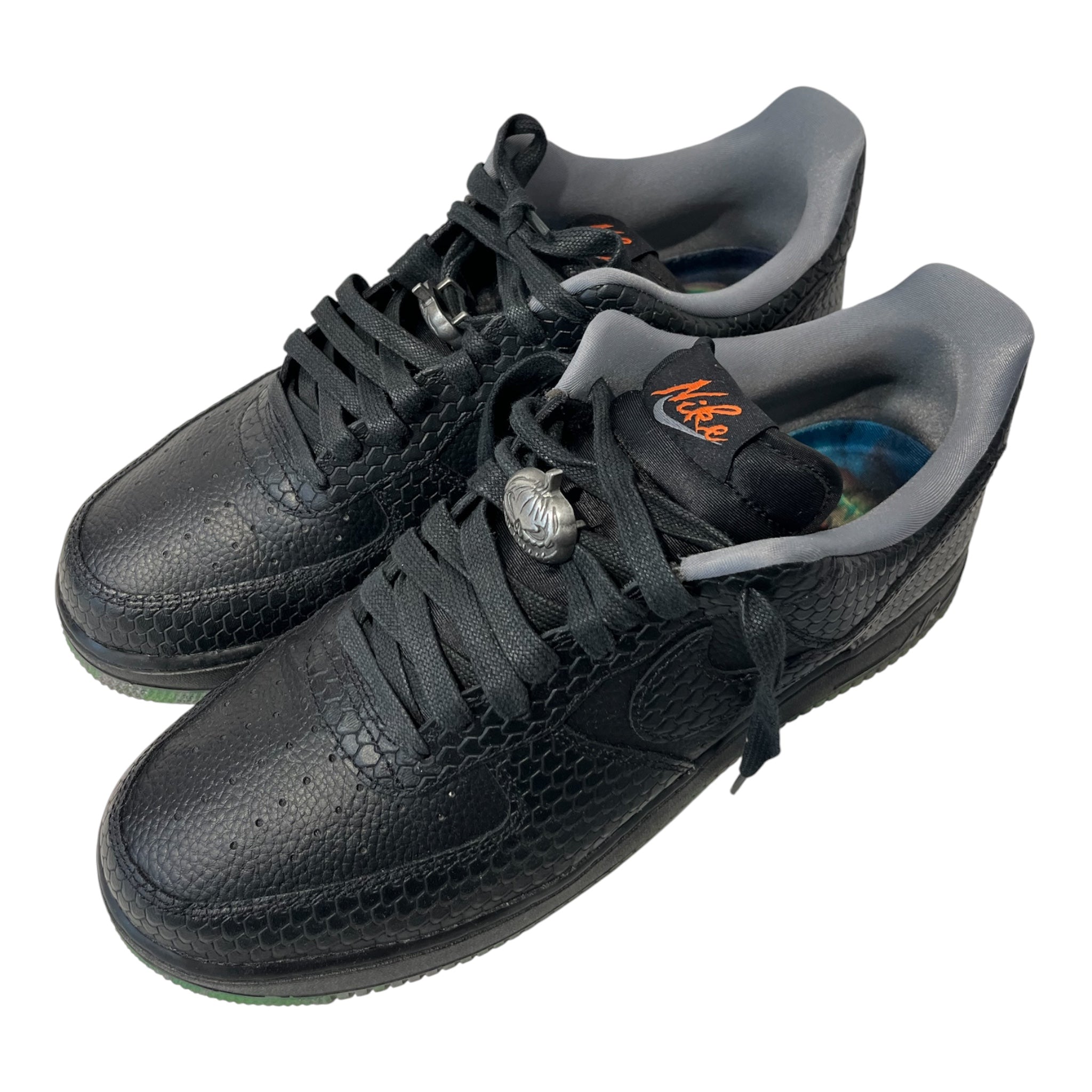 NIKE/Low-Sneakers/US 12/Animal Pattern/Faux Leather/BLK/halloween air force view 1