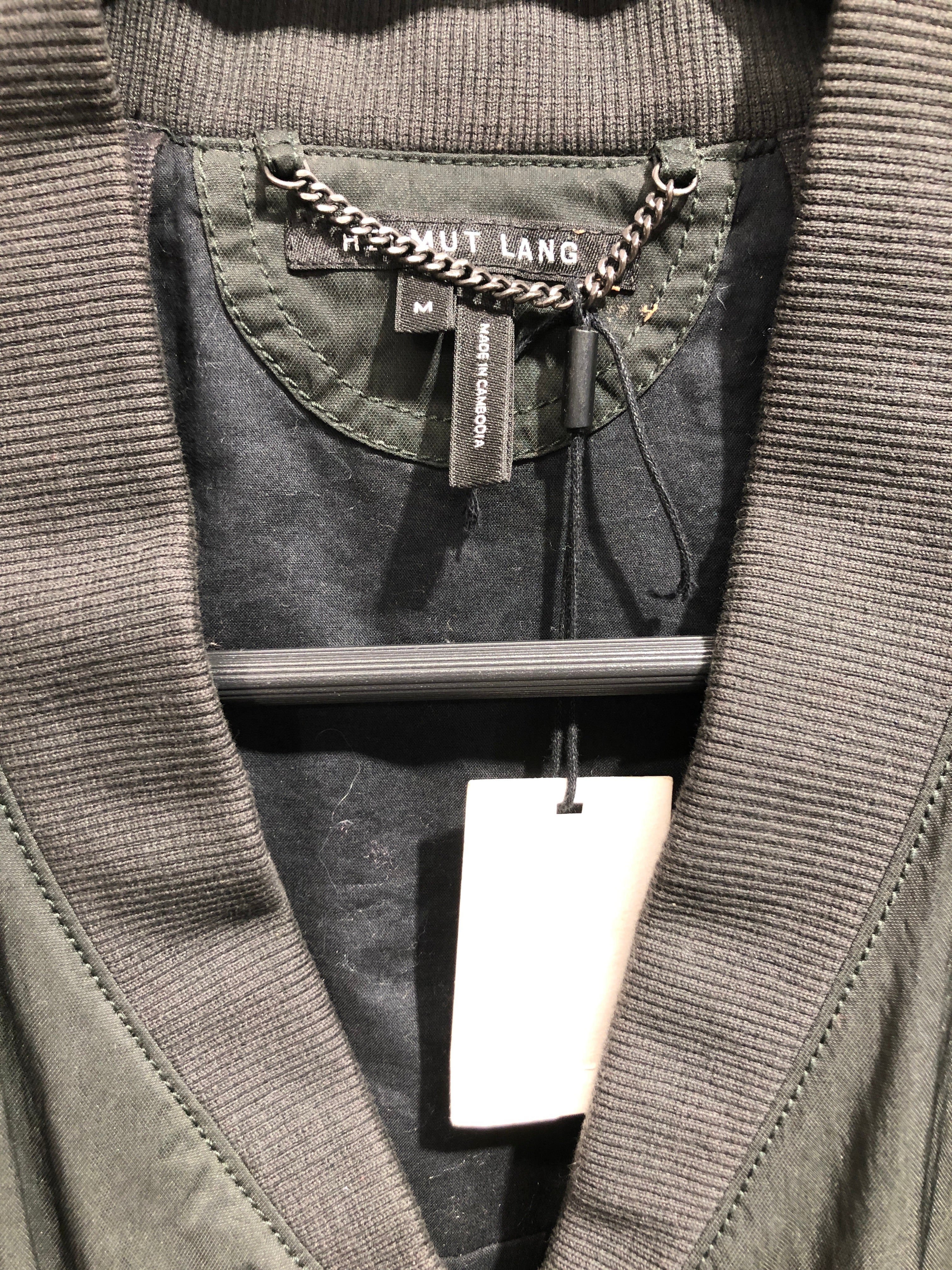 Helmut Lang/Puffer Jkt/M/Nylon/BLK/No Collar/asymmetric tactical bomber view 3