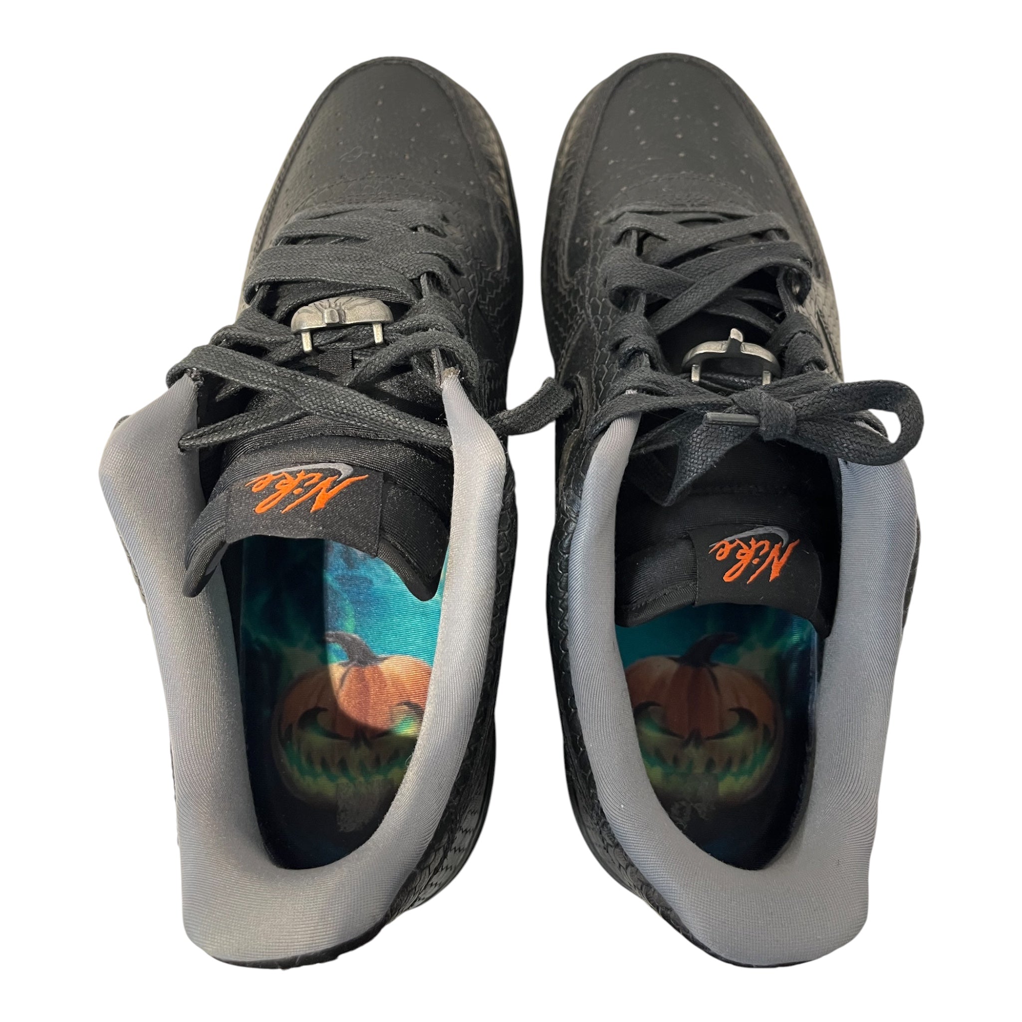 NIKE/Low-Sneakers/US 12/Animal Pattern/Faux Leather/BLK/halloween air force view 3