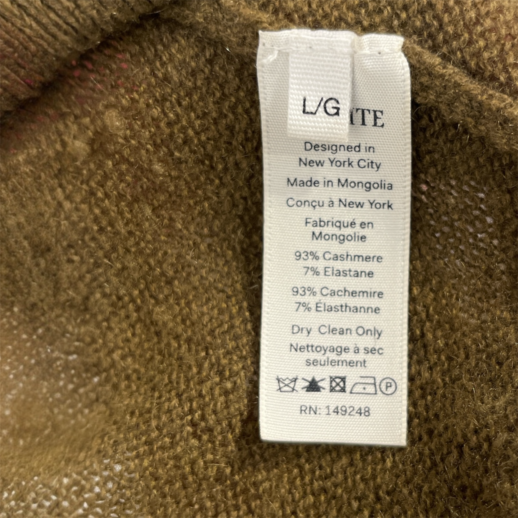 KHAITE/Cardigan/L/Cashmere/GRN/KAKI SHORT SLEEVE KNIT view 3