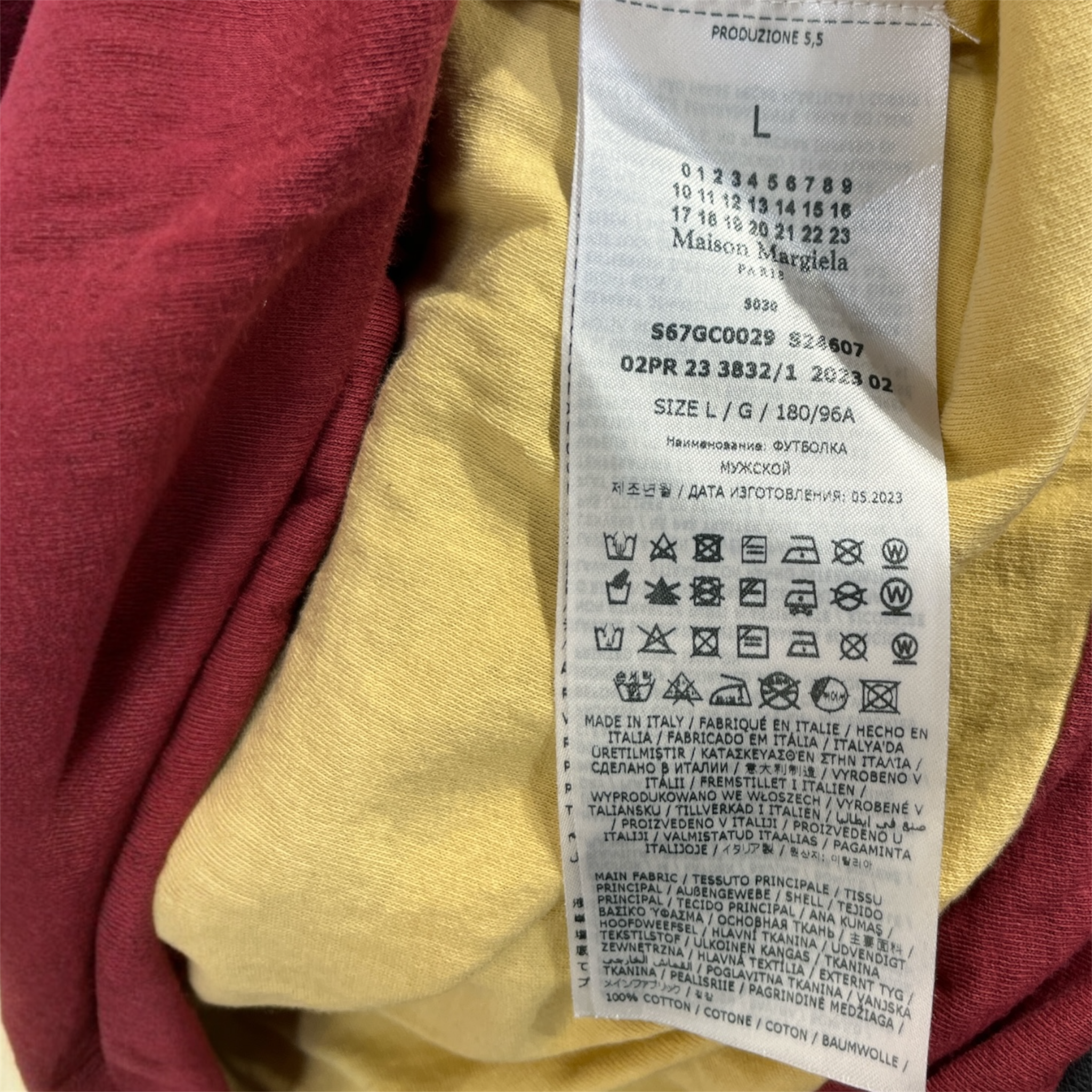 Martin Margiela/T-Shirt/1/Cotton/RED/All Over Print/western logo shirt ivory logo view 3