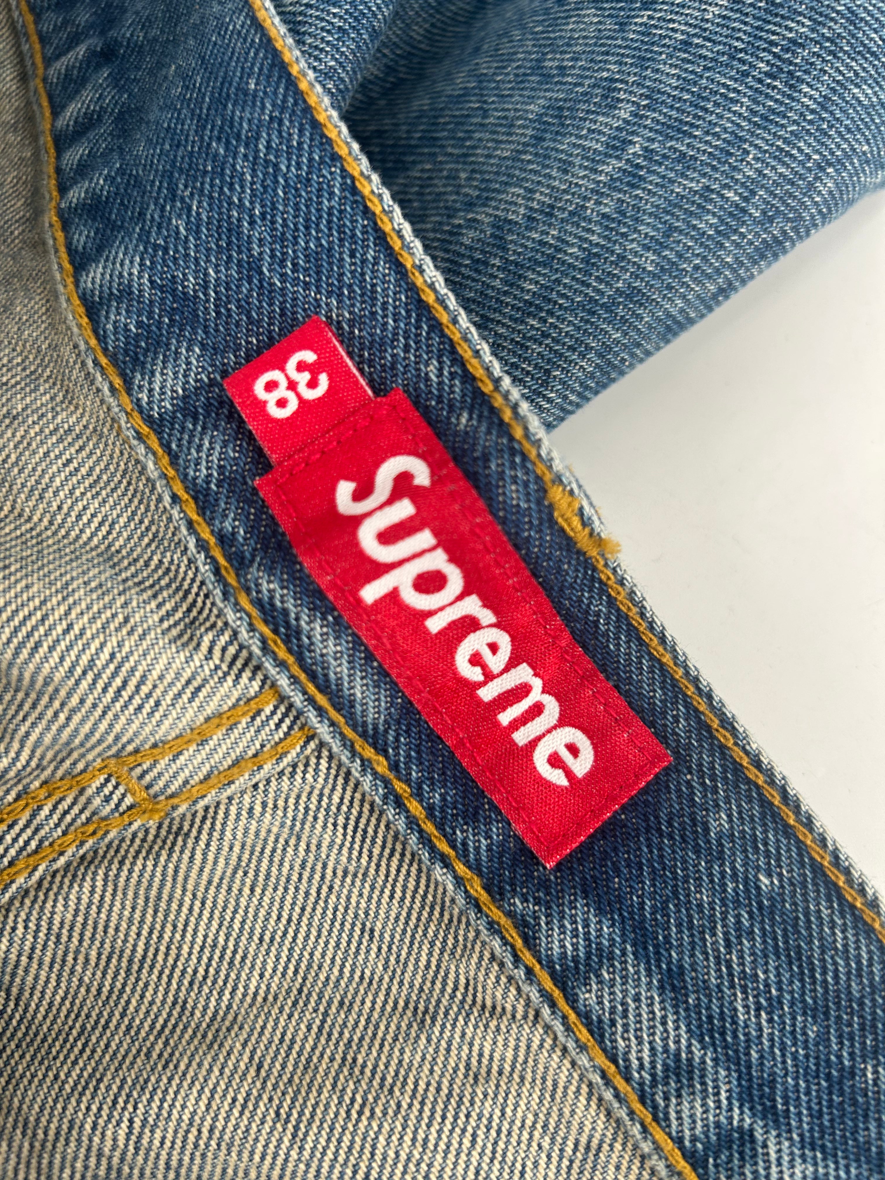 Supreme/Straight Pants/38/Denim/BLU/NVY RED LOGO BACK PKT view 3