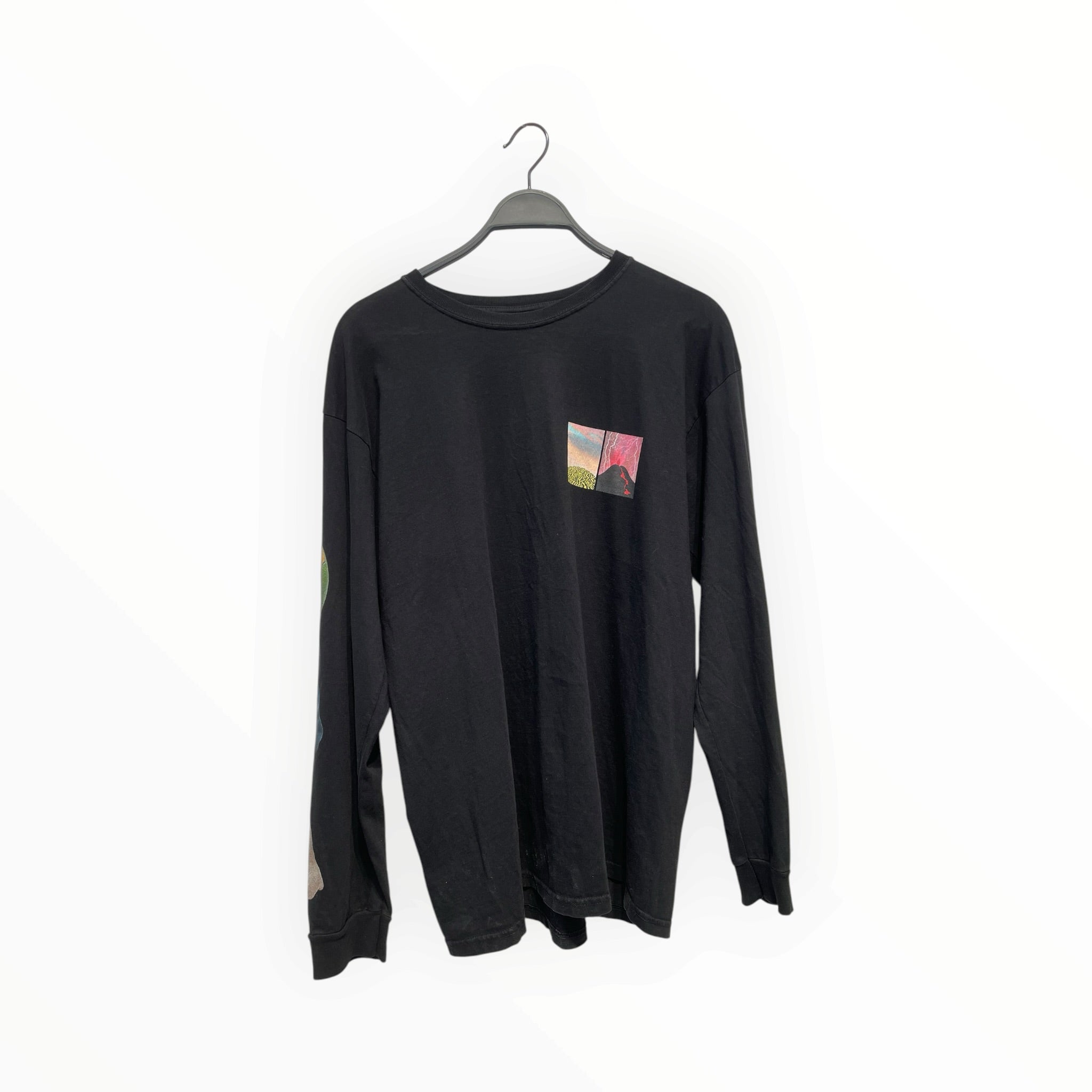 STUSSY/LS T-Shirt/L/Cotton/BLK/Graphic/large back graphic view 1