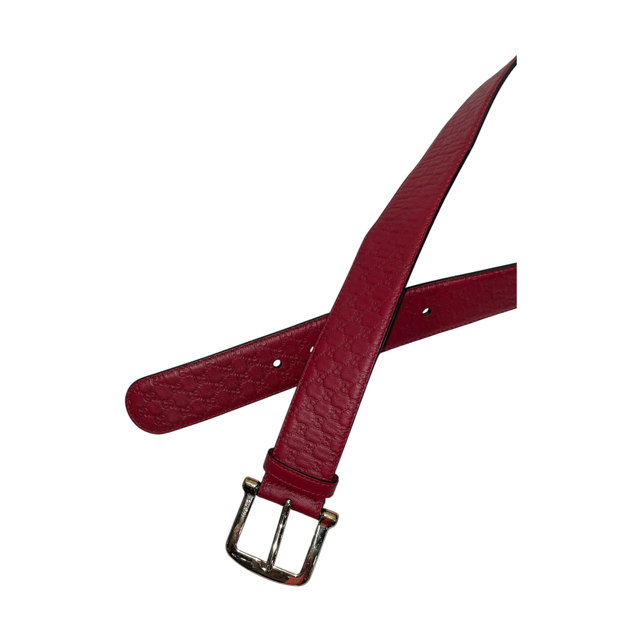 GUCCI/Belt/Monogram/Leather/RED/M's/MONOGRAM LEATHER BELT view 2