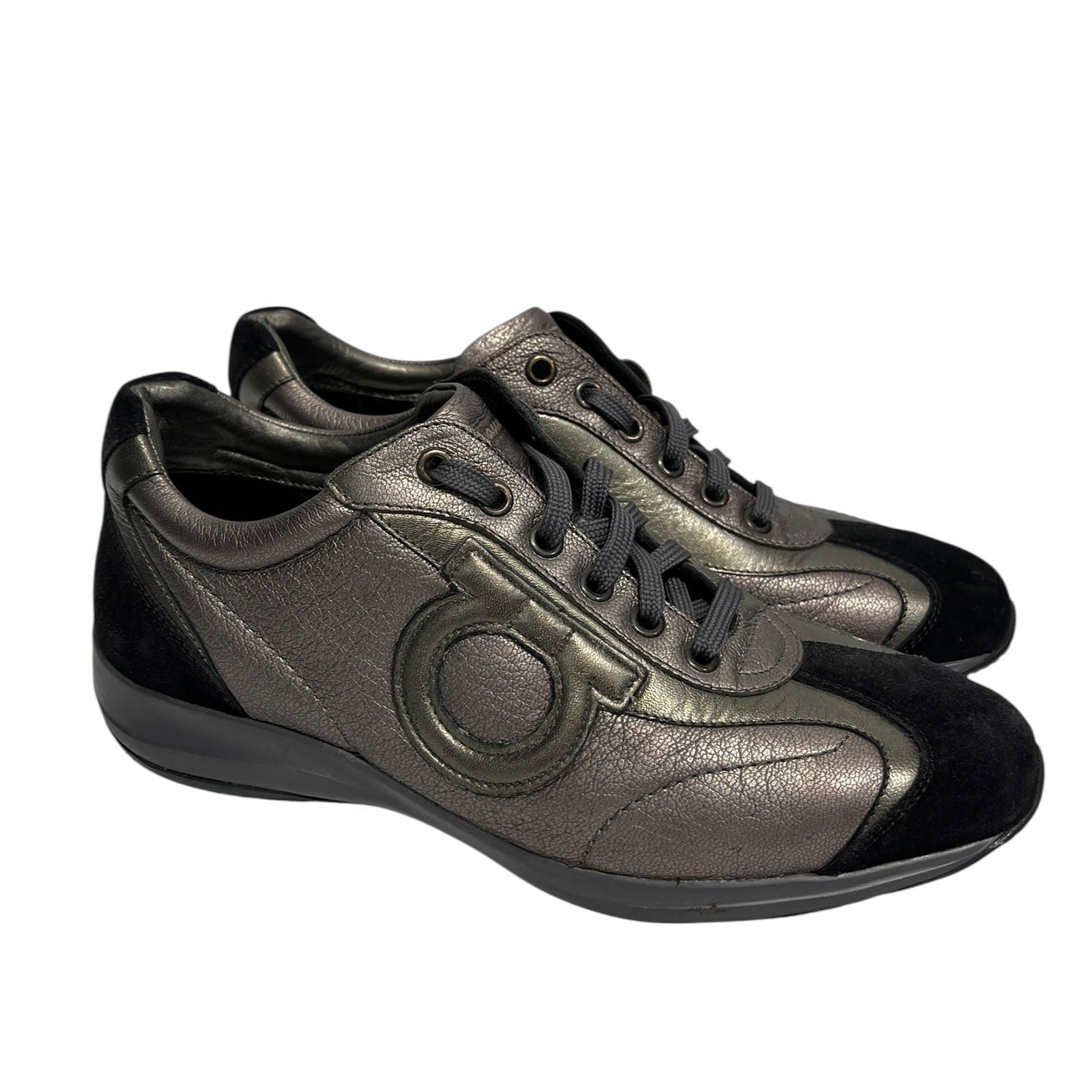 Salvatore Ferragamo/Low-Sneakers/US 7.5/Leather/SLV/BRONZE TRAINER view 1
