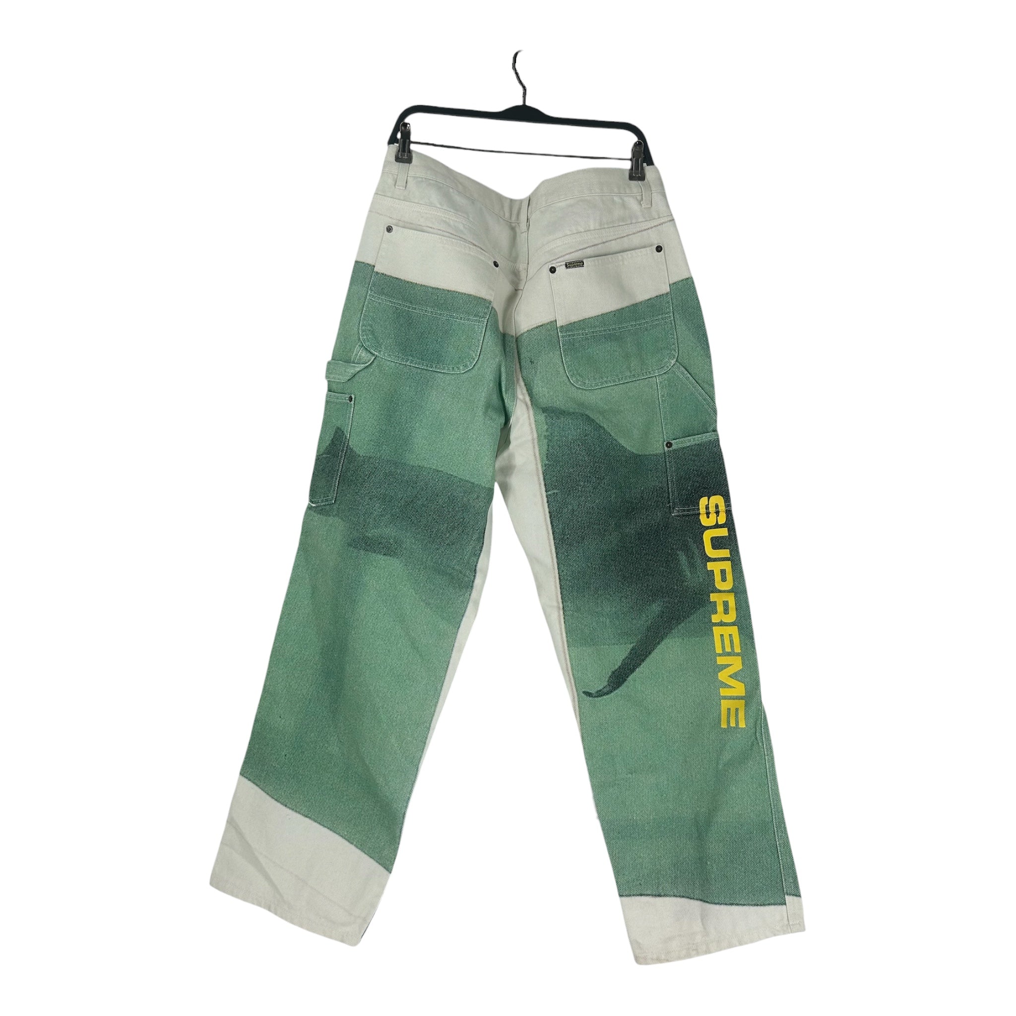 Supreme/Pants/34/Denim/BLU/All Over Print/DAMIEN HIRST SHARK PANTS view 2
