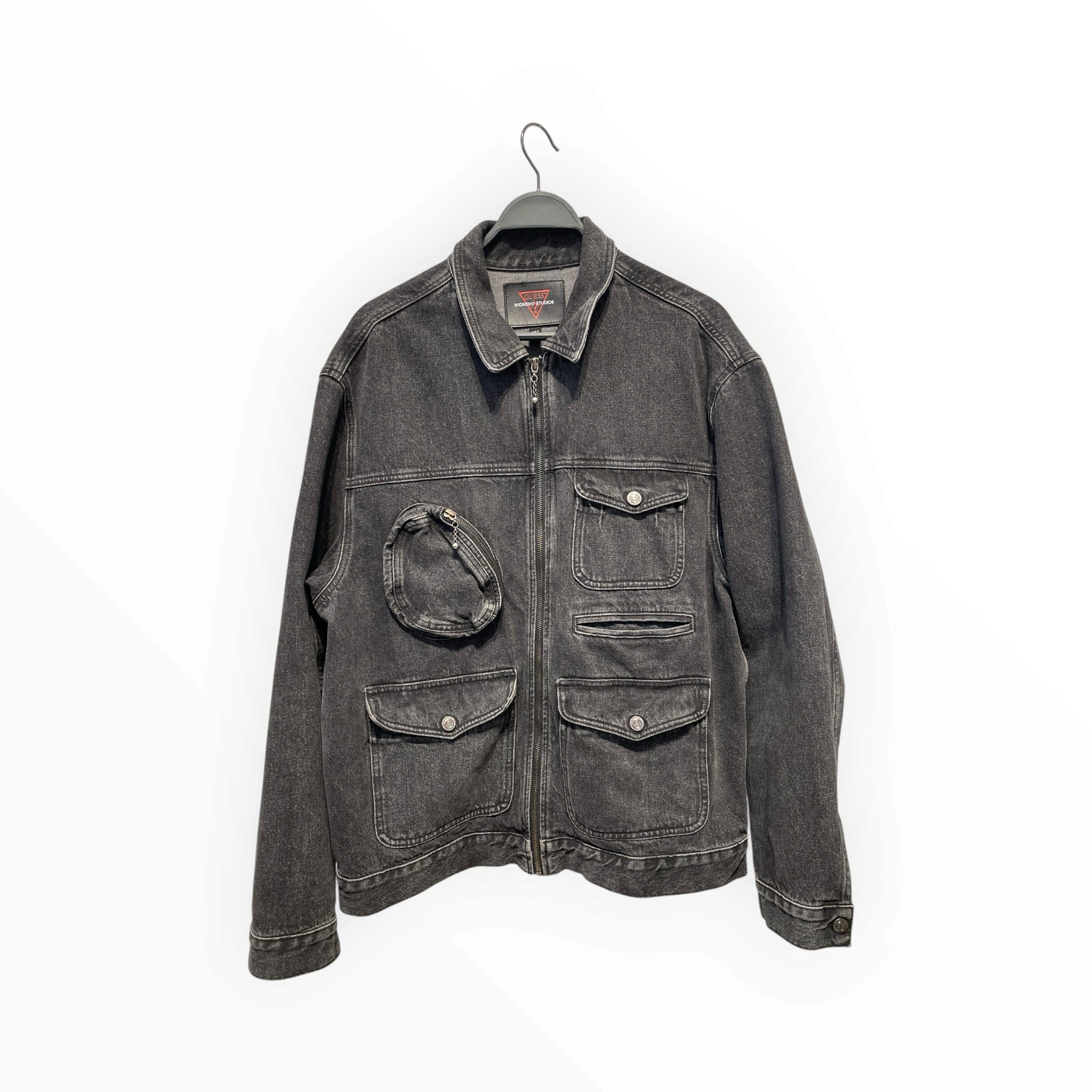 GUESS/MIDNIGHT STUDIOS/Denim Jkt/4/Denim/BLK/one zip pocket view 1