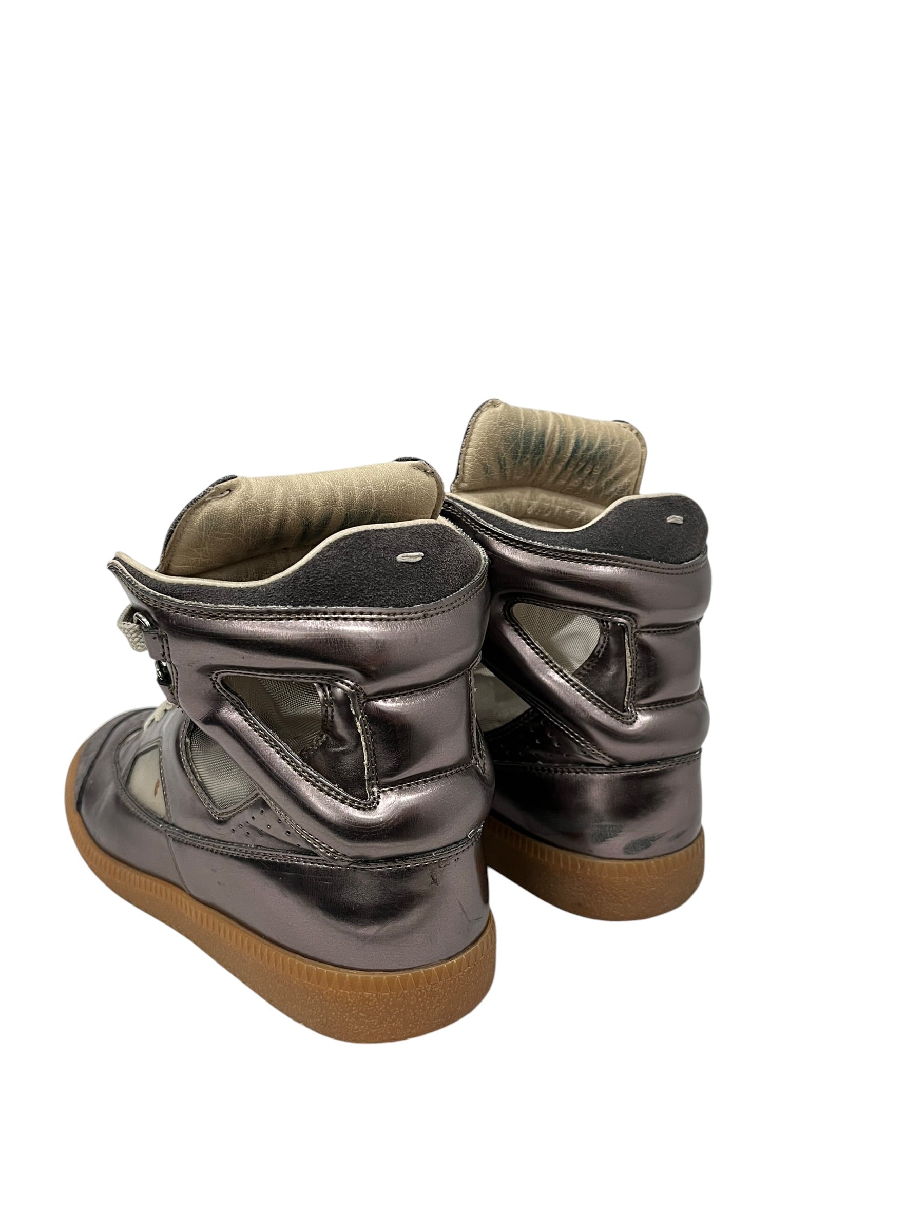 Maison Margiela/Hi-Sneakers/EU 37/Leather/BRW/HIGH TOP SNEAKERS WITH MESH view 2