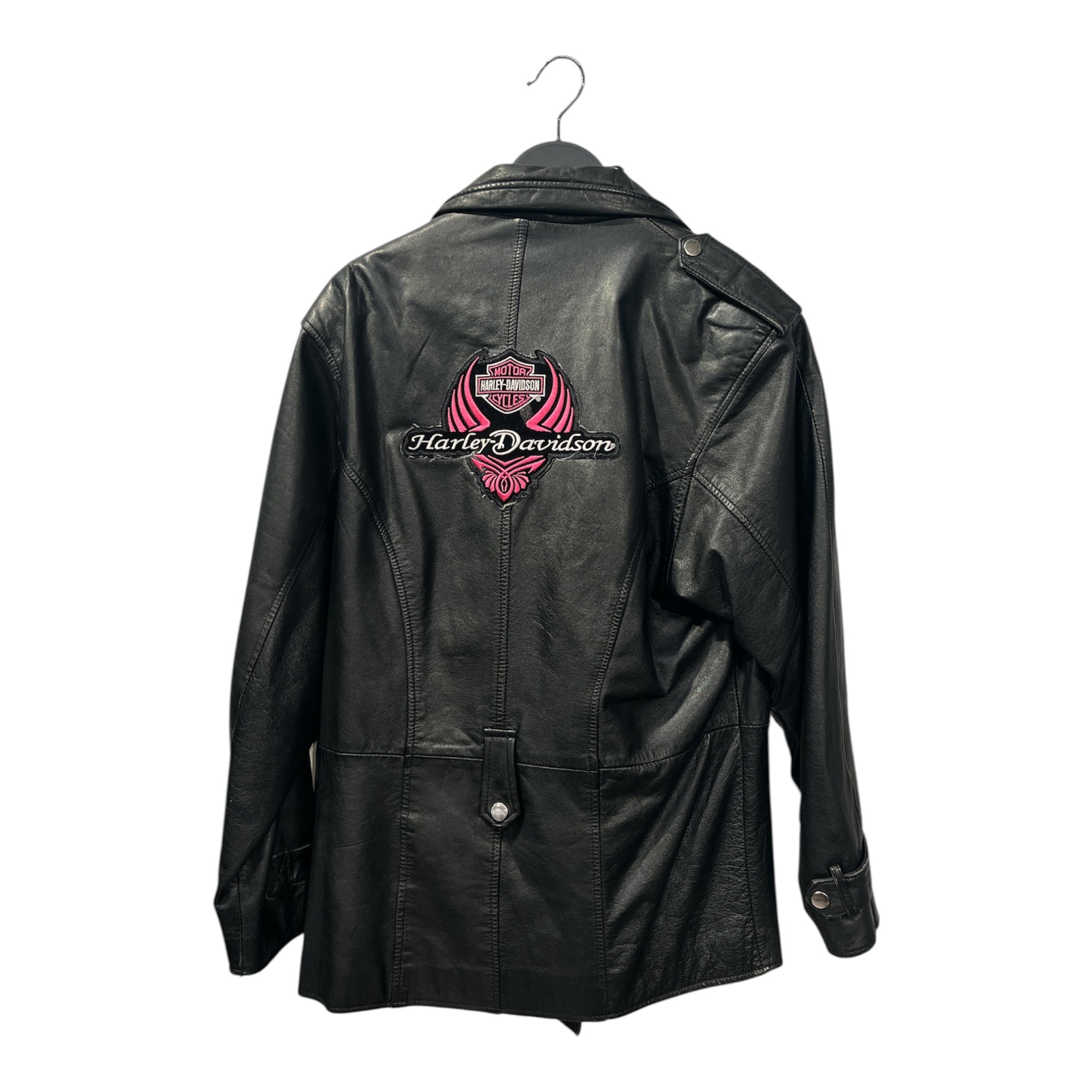 Wilsons Leather/HARLEY DAVIDSON/Leather Jkt/S/Leather/BLK/pink harley logo view 2