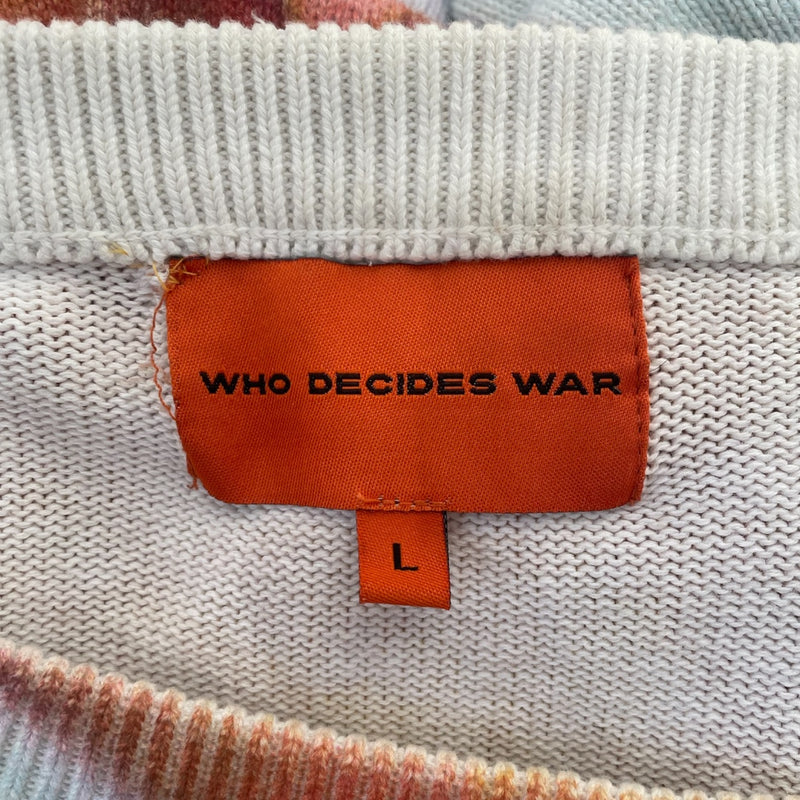 WHO DECIDES WAR/Heavy Sweater/L/All Over Print/Cotton/ORN/Oversize/