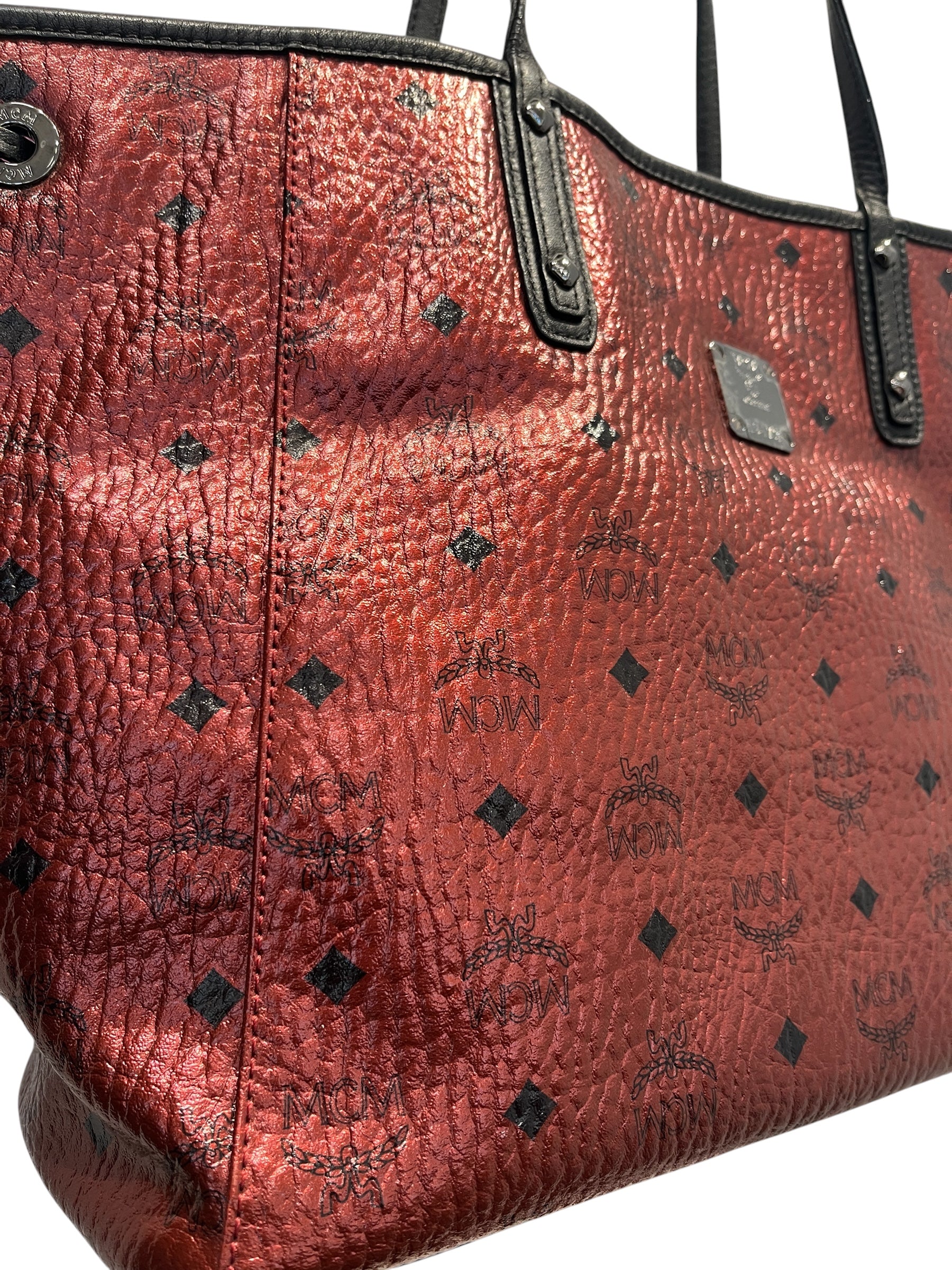 MCM/Tote Bag/Monogram/Leather/BRD/METALLIC RED REVERSIBLE view 6