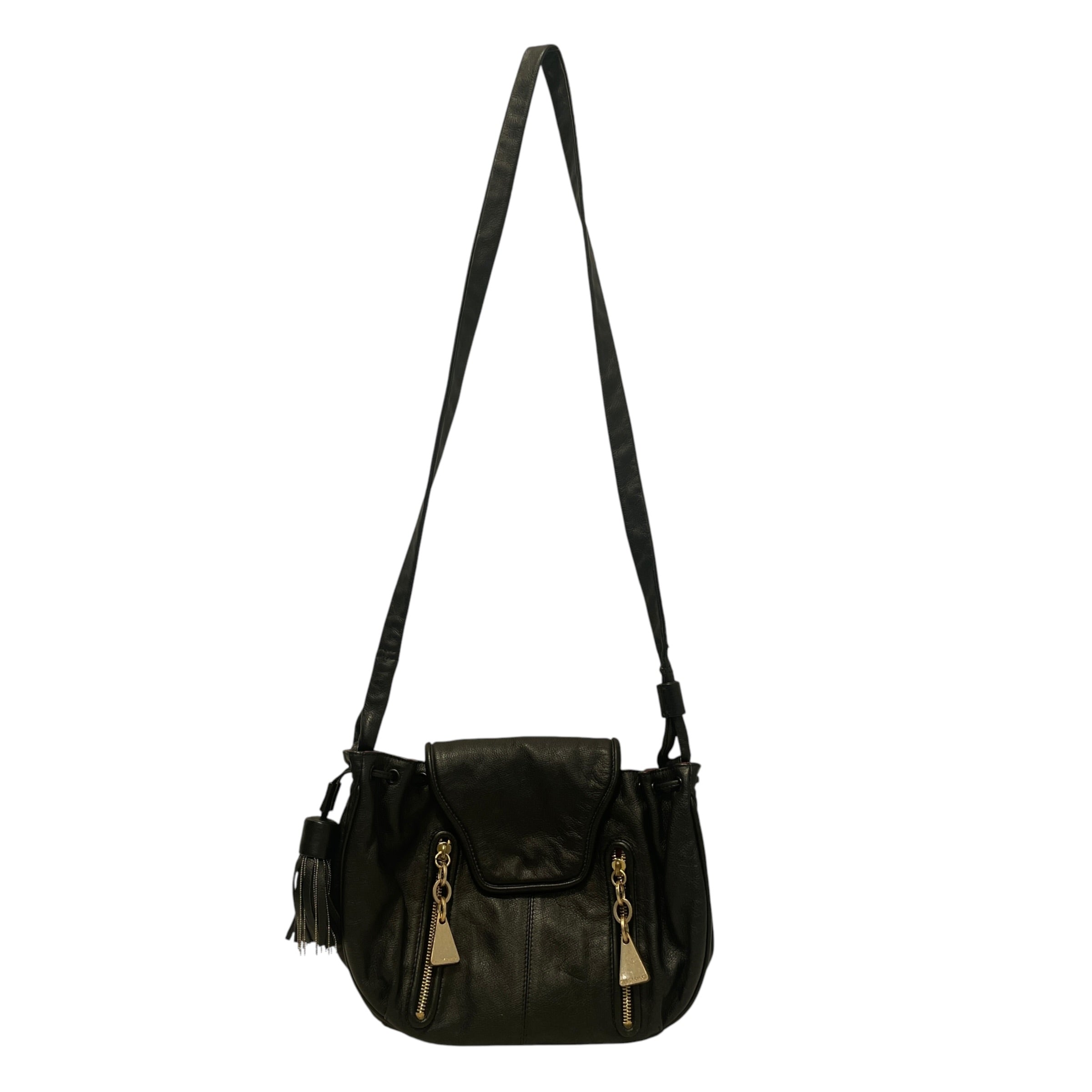 SEE BY CHLOE/Tote Bag/Leather/BLK/Dual Zip Cross BOdy view 1
