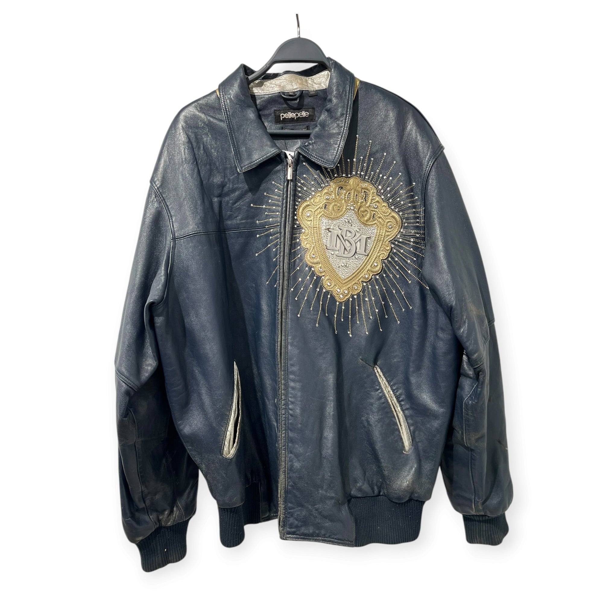 Pelle Pelle/Leather Jkt/52/Leather/NVY/Graphic/DIAMONDS UNICORN LION view 1