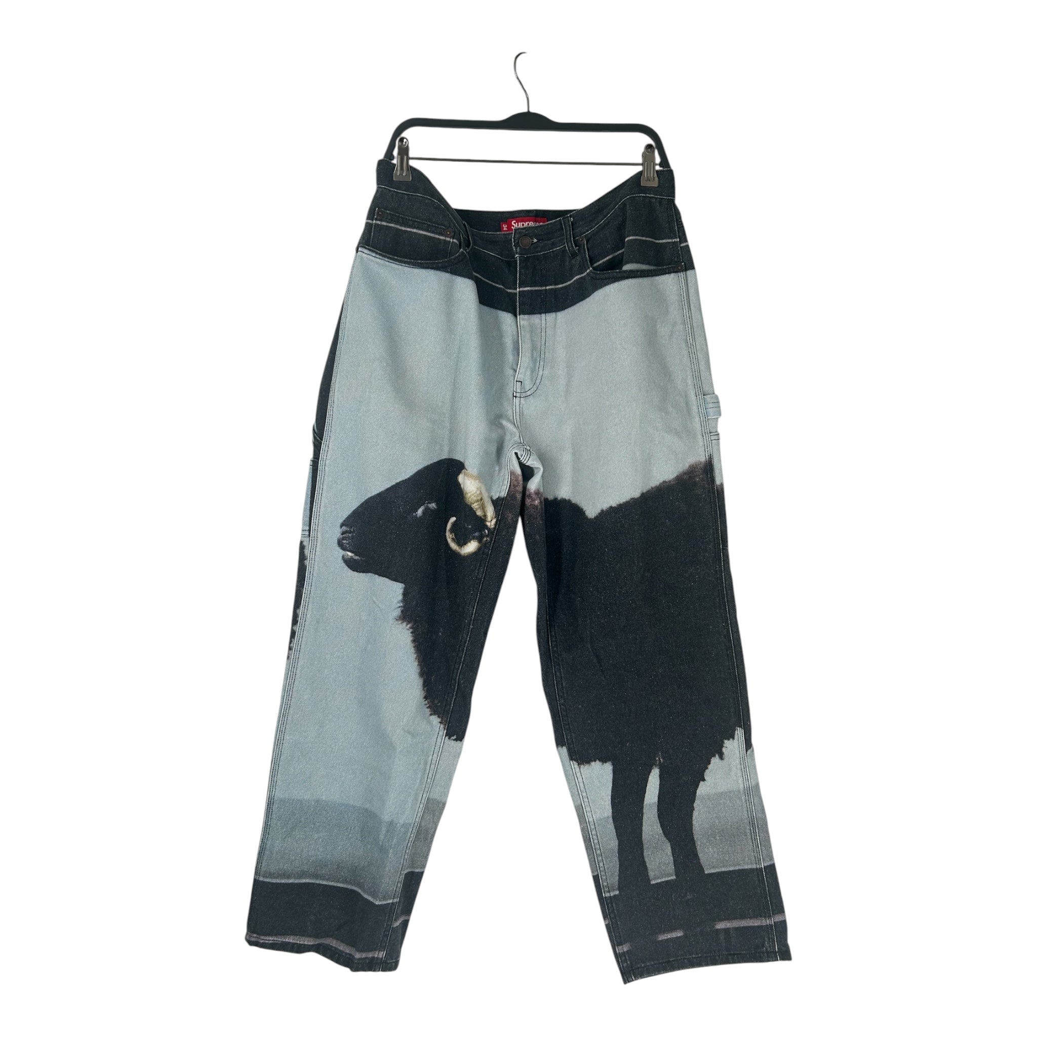 Supreme/Pants/34/Denim/BLU/All Over Print/DAMIEN HIRST GOAT PANTS view 1